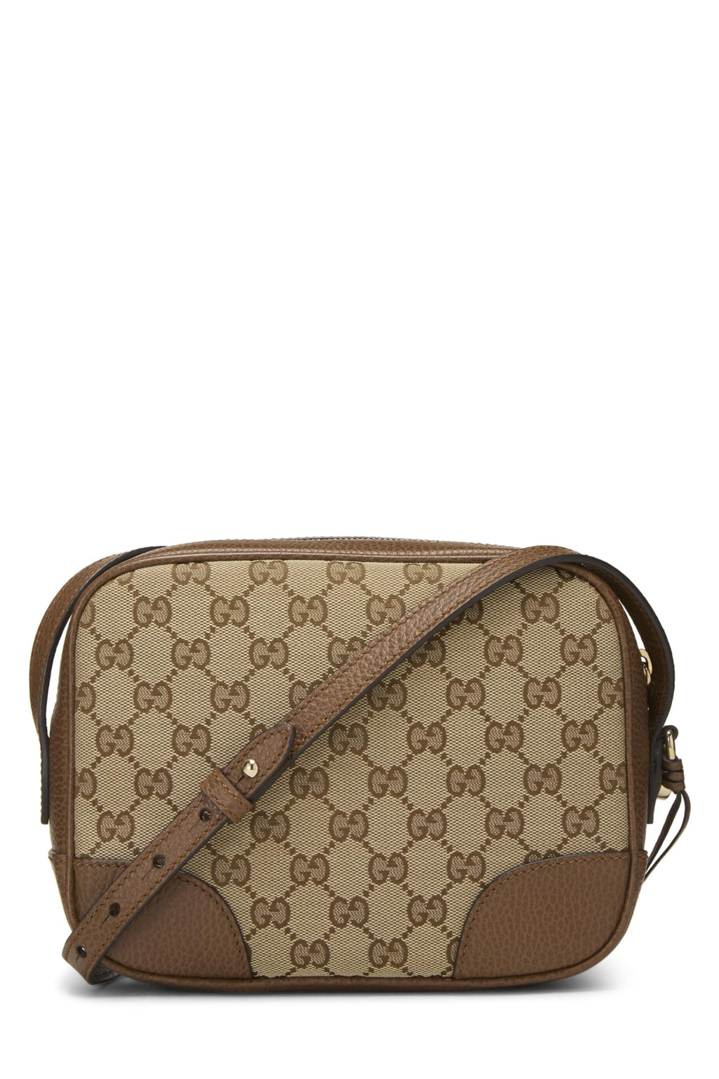 Gucci,  Brown Original Gucci Canvas Bree Crossbody, Brown