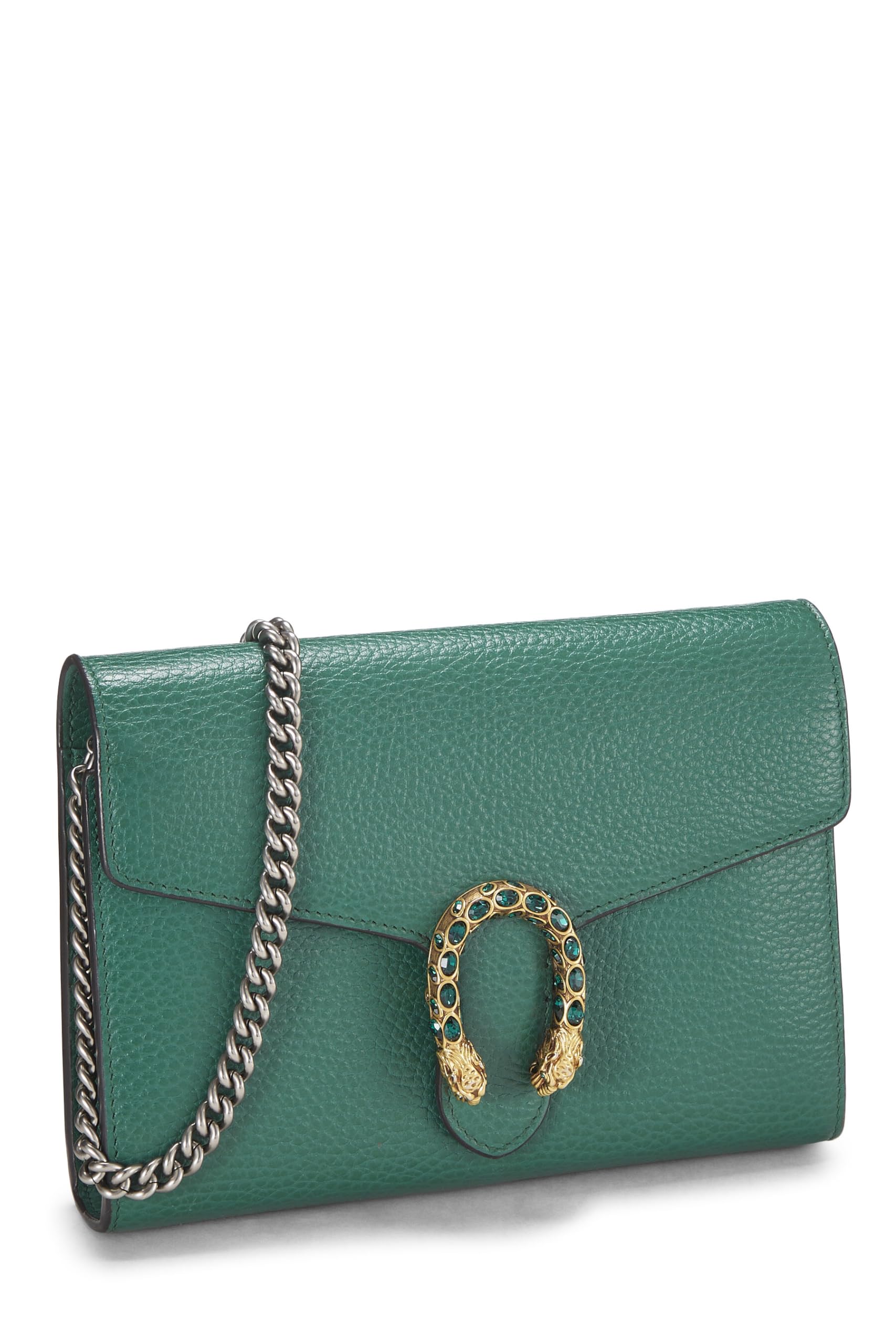Gucci,  Green Leather Dionysus Shoulder Bag Small, Green