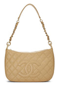 Chanel,  Beige Caviar Timeless 'CC' Shoulder Bag, Beige