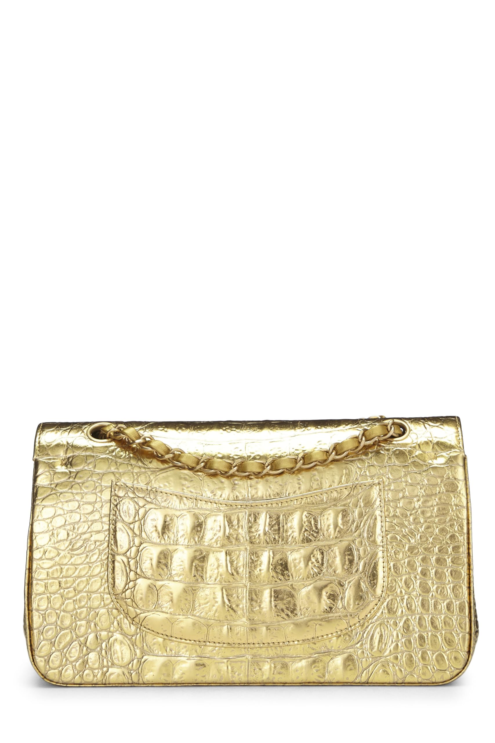 Chanel,  Gold Embossed Classic Double Flap Small, Gold