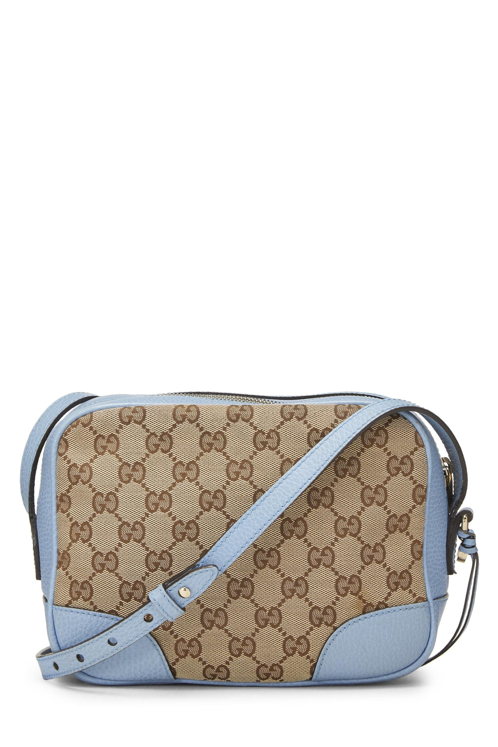 Gucci,  Blue Original Gucci Canvas Bree Crossbody, Blue