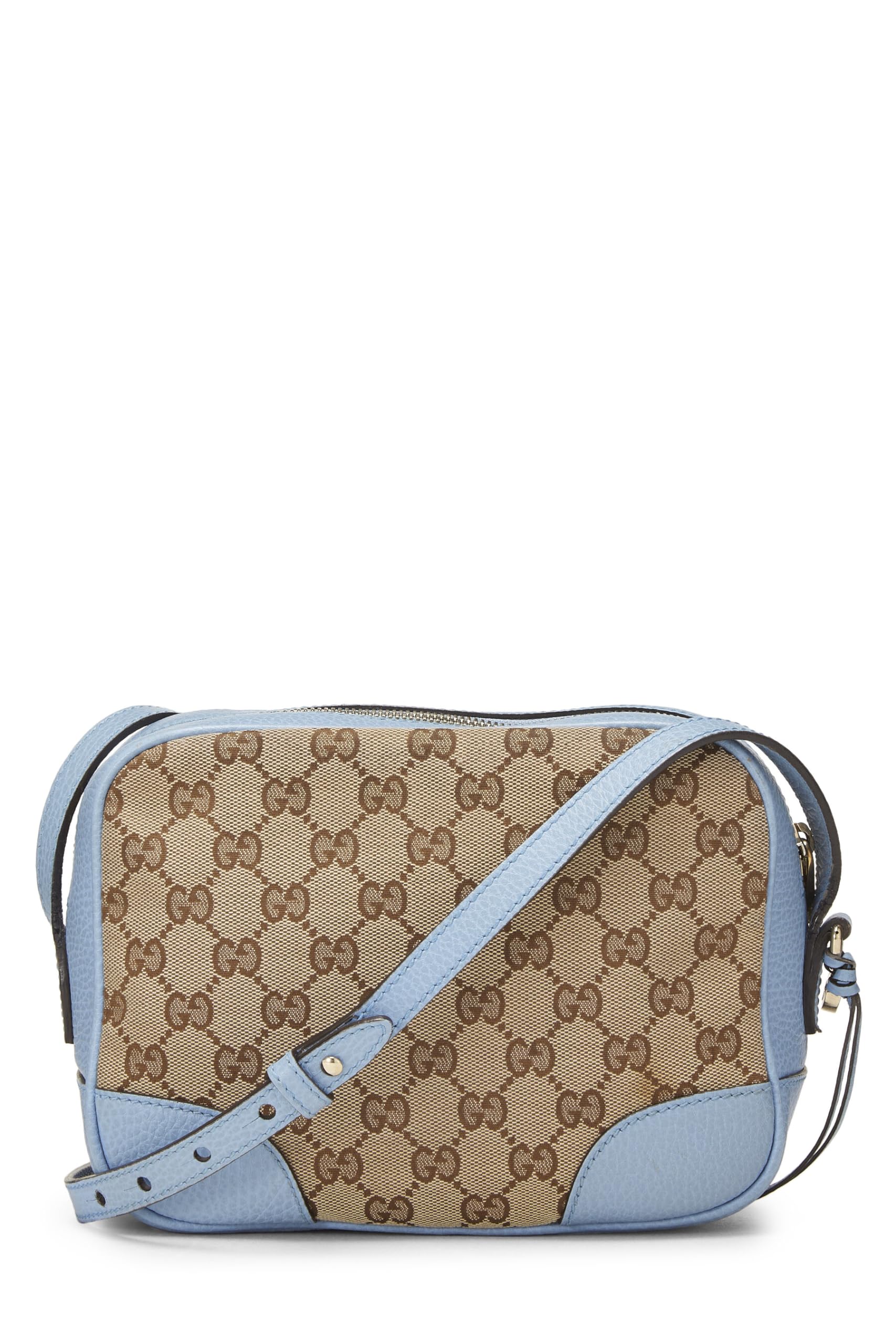 Gucci,  Blue Original Gucci Canvas Bree Crossbody, Blue
