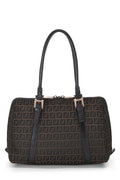 Fendi,  Brown Zucchino Canvas Shoulder Bag, Brown