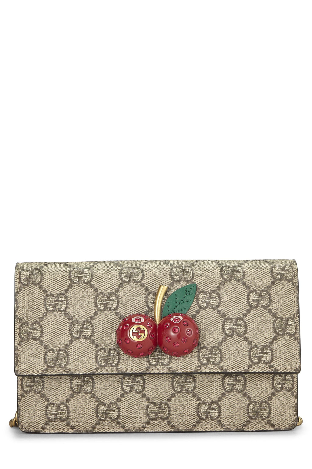 Gucci,  Original GG Supreme Canvas Cherry Convertible Clutch Mini, Red