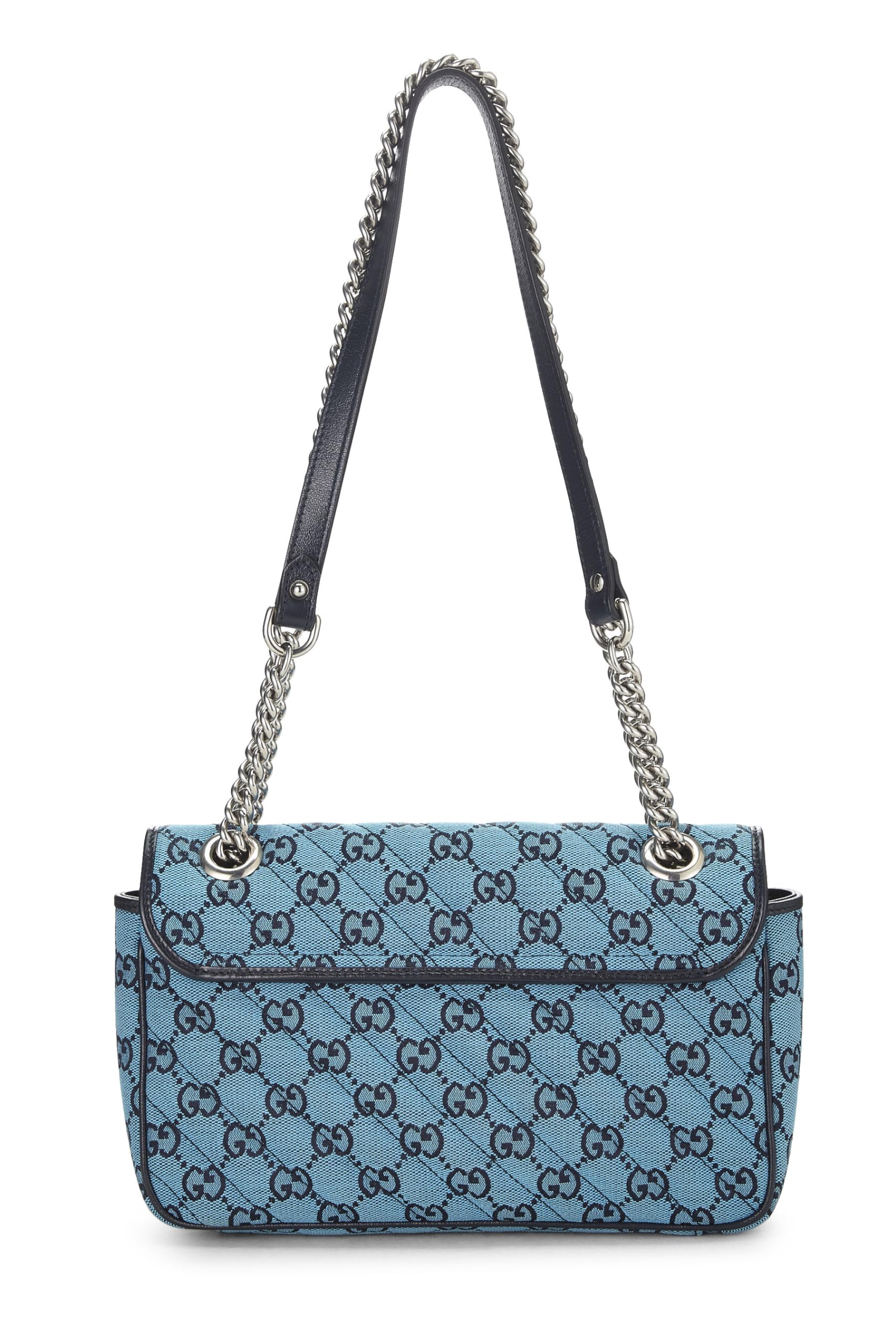 Gucci,  Blue GG Canvas Marmont Shoulder Bag Small, Blue