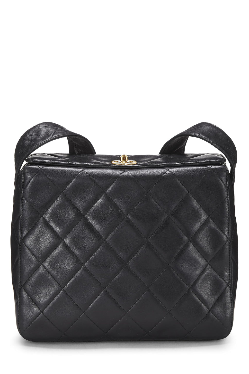 Chanel,  Black Quilted Lambskin Shoulder Bag, Black