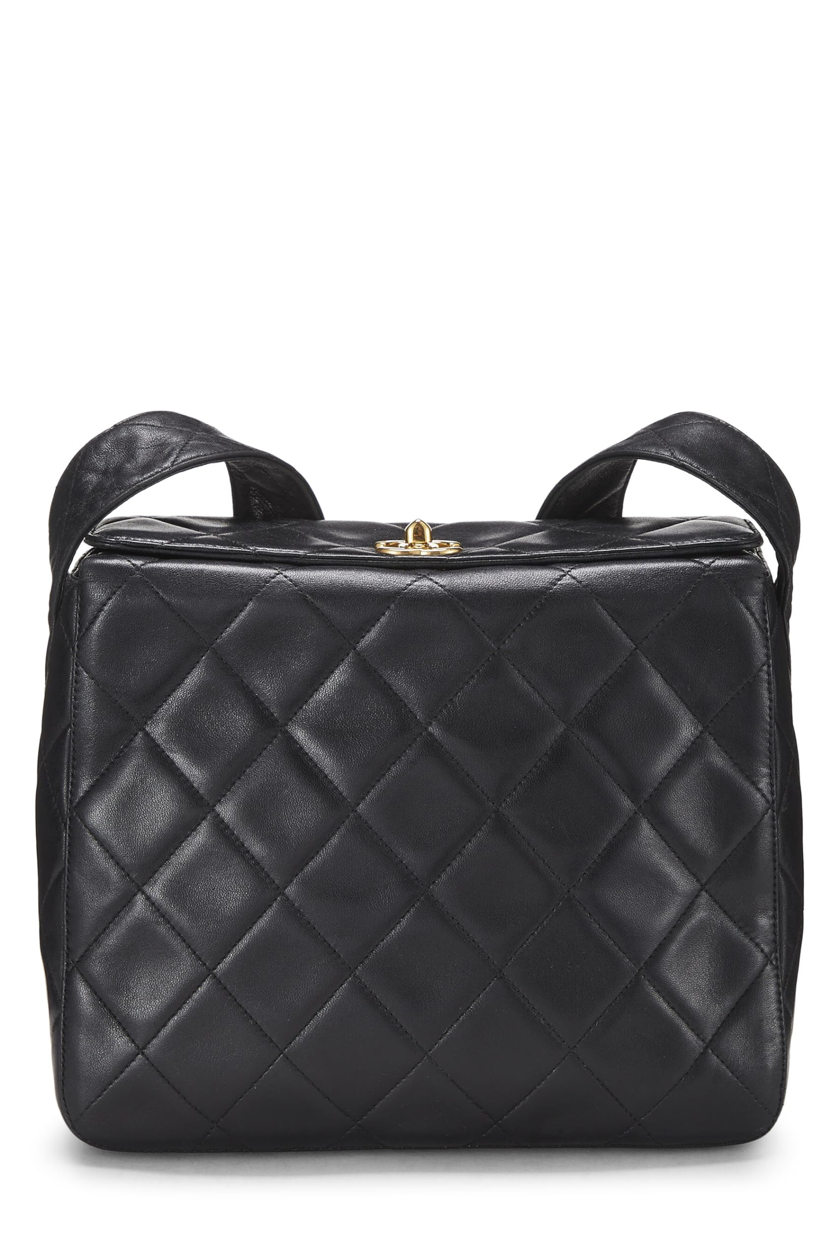 Chanel,  Black Quilted Lambskin Shoulder Bag, Black