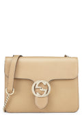 Gucci,  Beige Leather Interlocking Crossbody, Beige