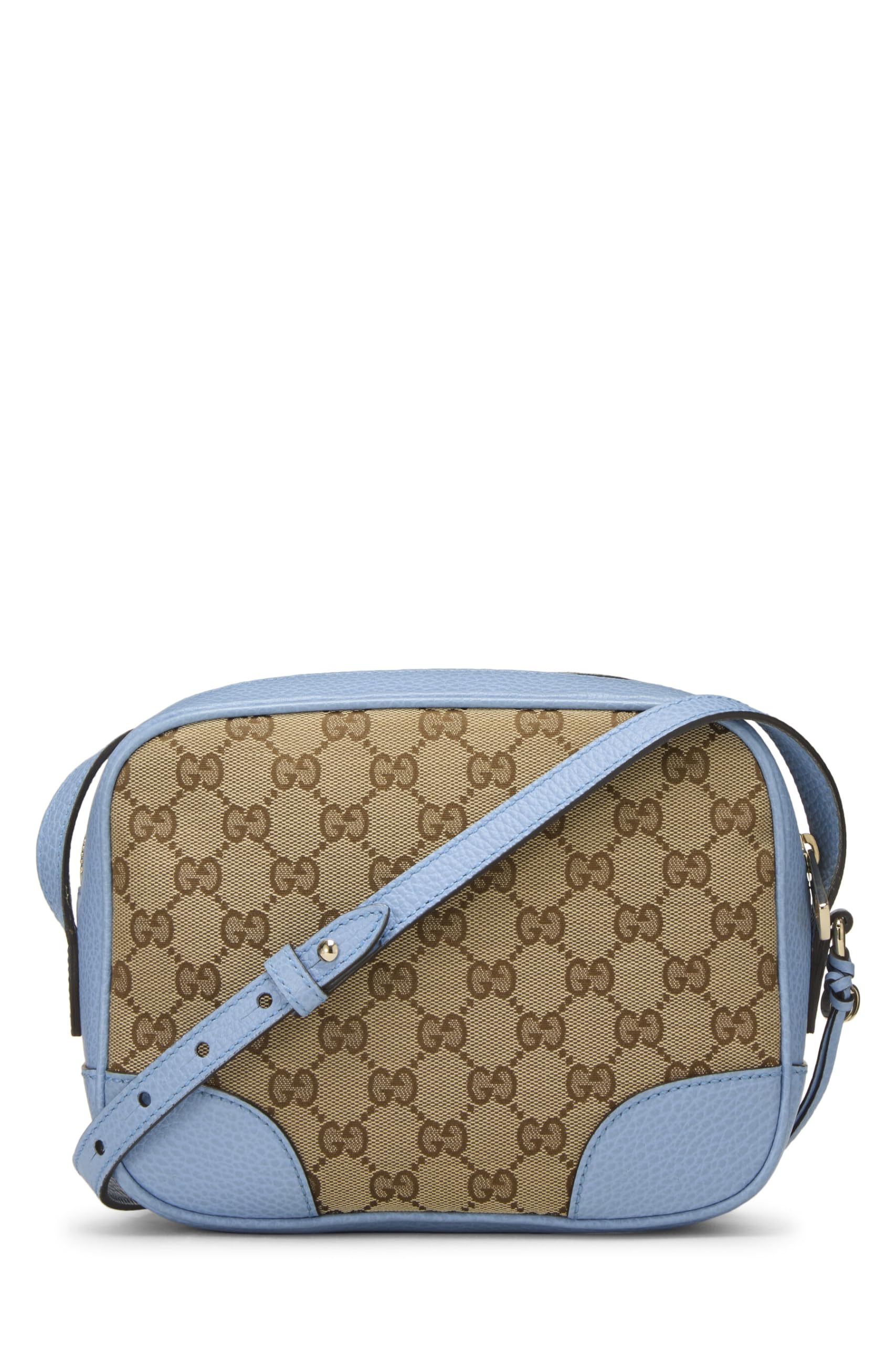 Gucci,  Blue Original Gucci Canvas Bree Crossbody, Blue