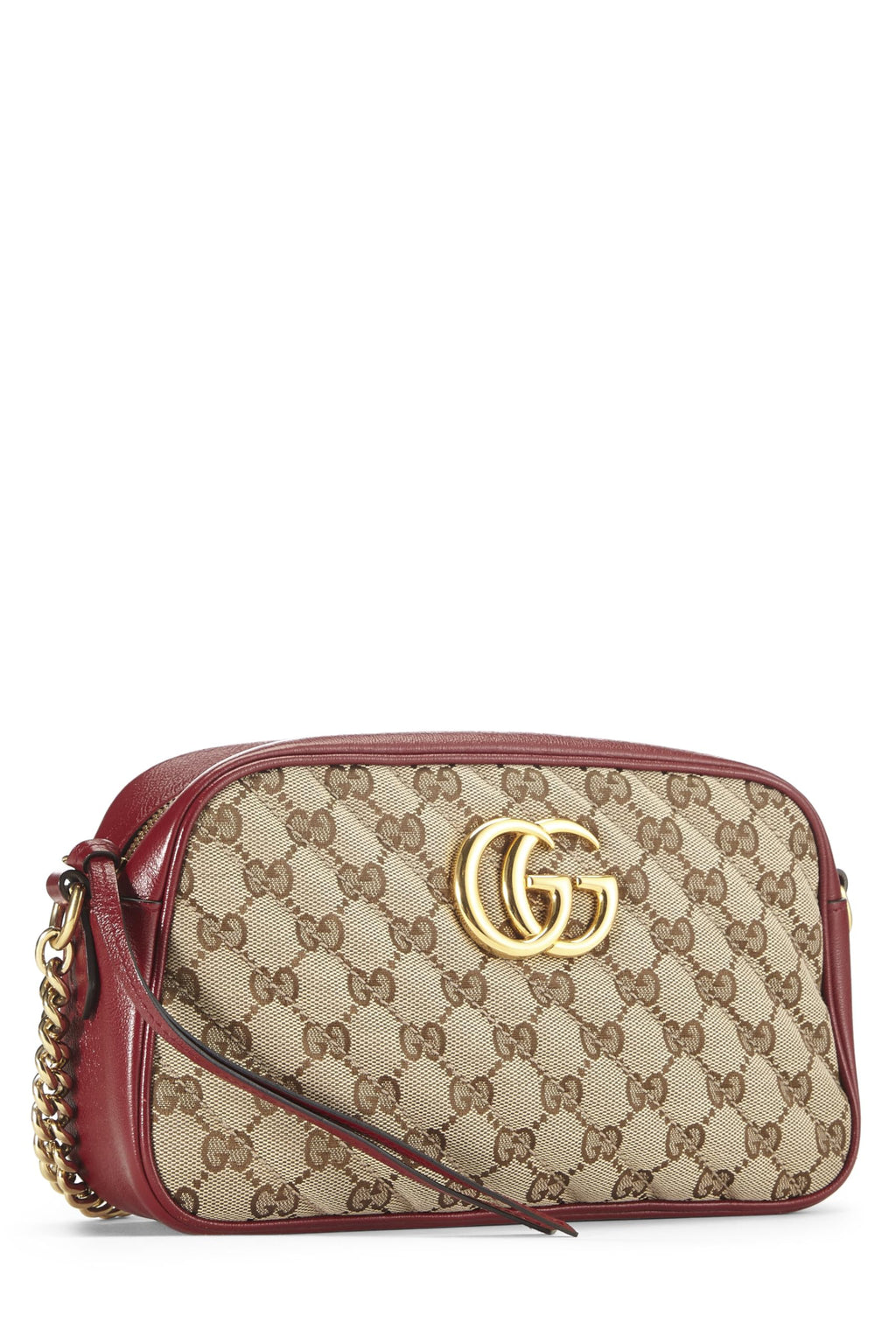 Gucci,  Red Original Gucci Canvas Marmont Crossbody Small, Red