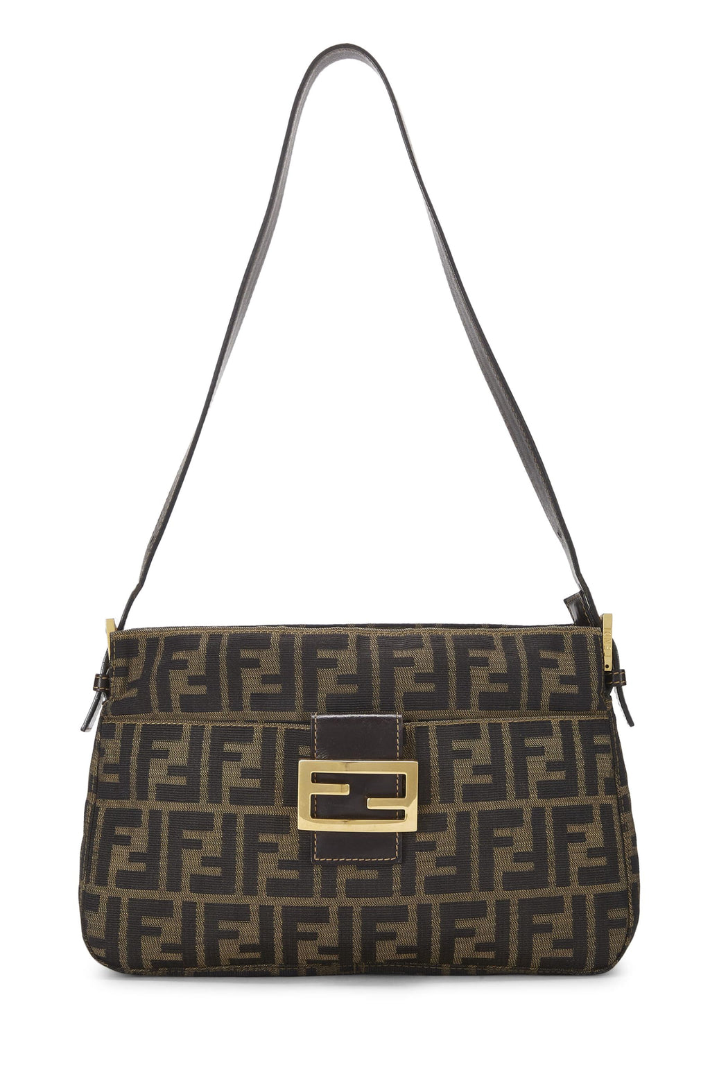 Fendi,  Brown Zucca Canvas Shoulder Bag, Brown