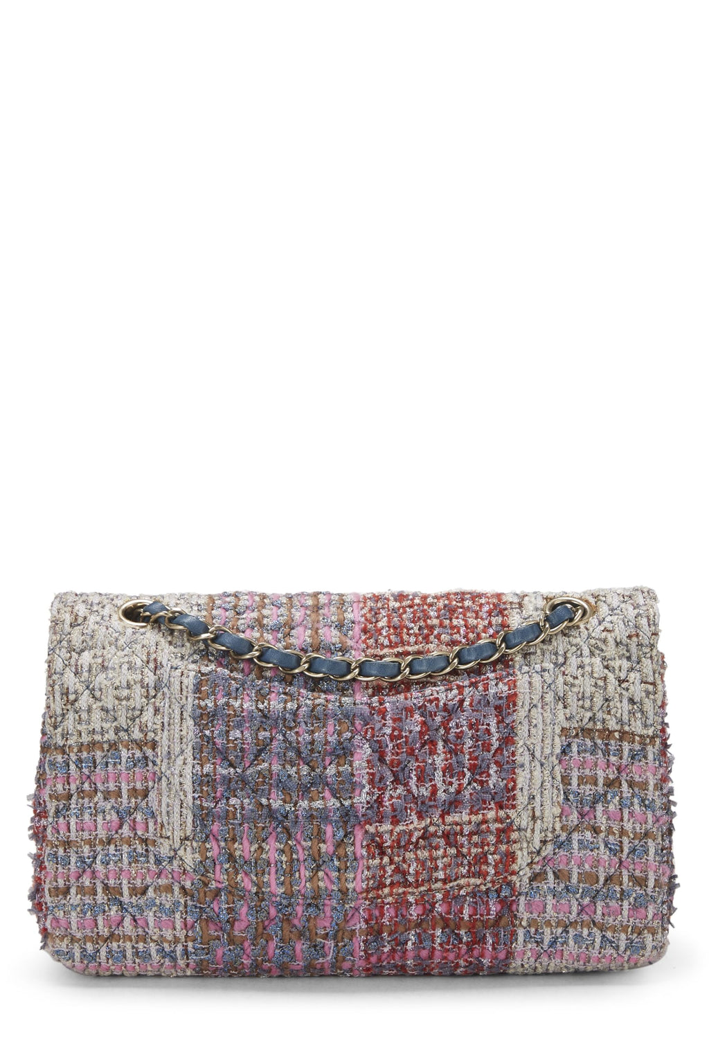 Chanel,  Multicolor Paneled Tweed Classic Double Flap Medium, Multi