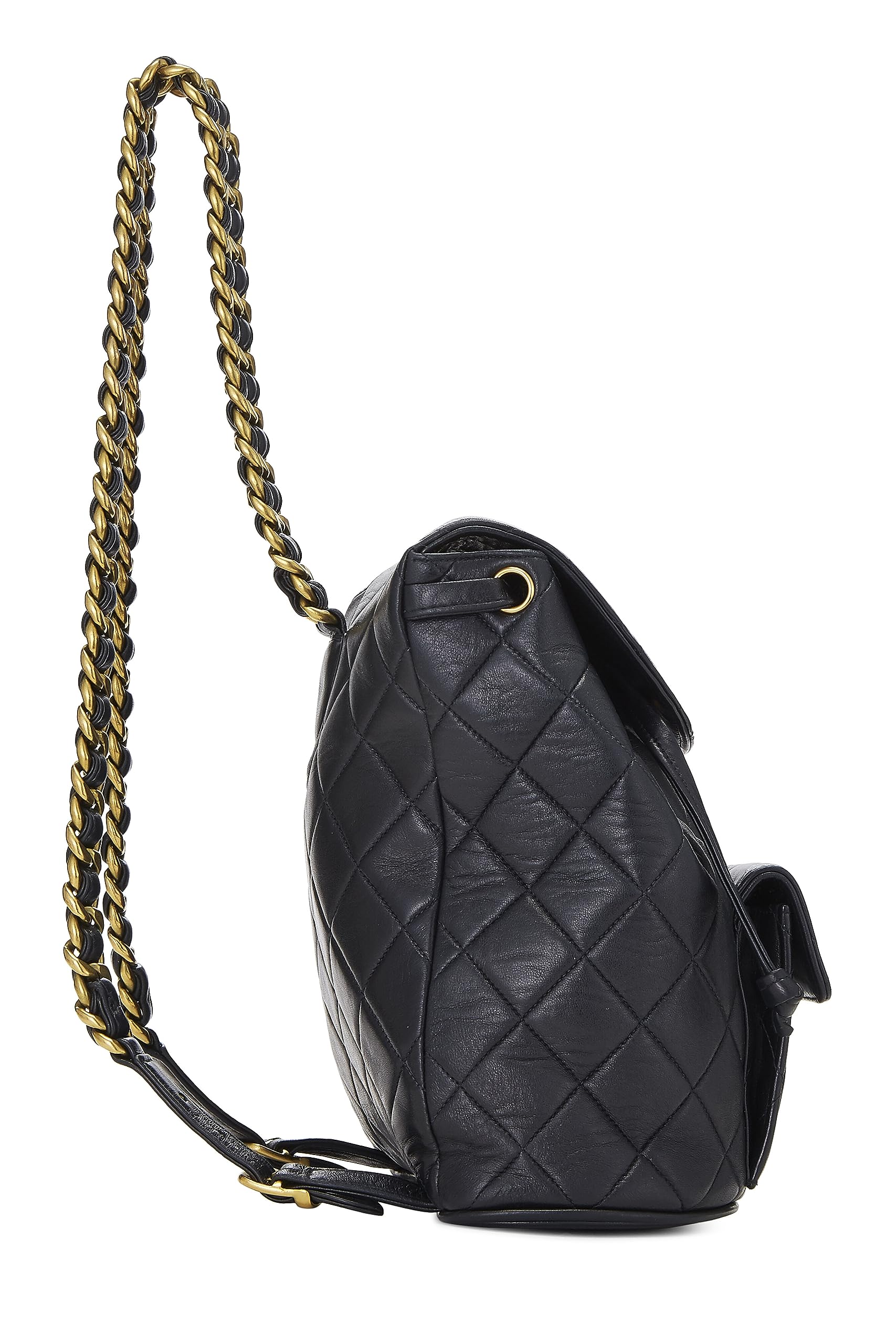 Chanel,  Black Quilted Lambskin 'CC' Classic Backpack Small, Black