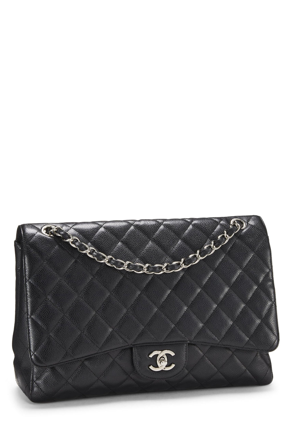 Chanel,  Navy Quilted Lambskin New Classic Flap Maxi, Navy