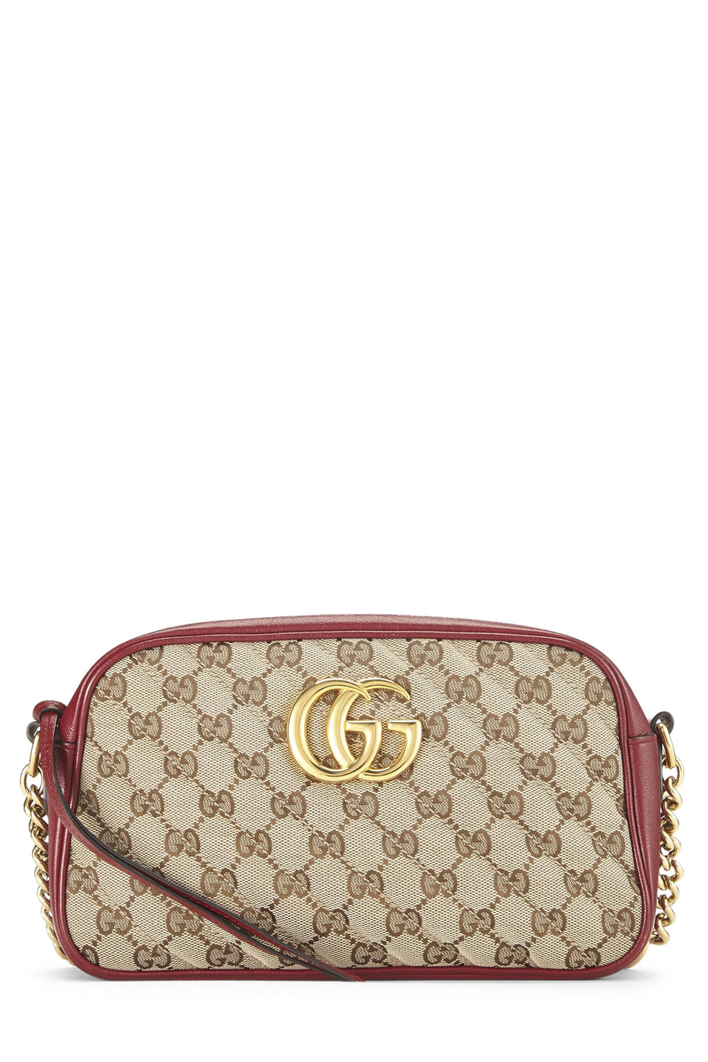 Gucci,  Red Original Gucci Canvas Marmont Crossbody Small, Red