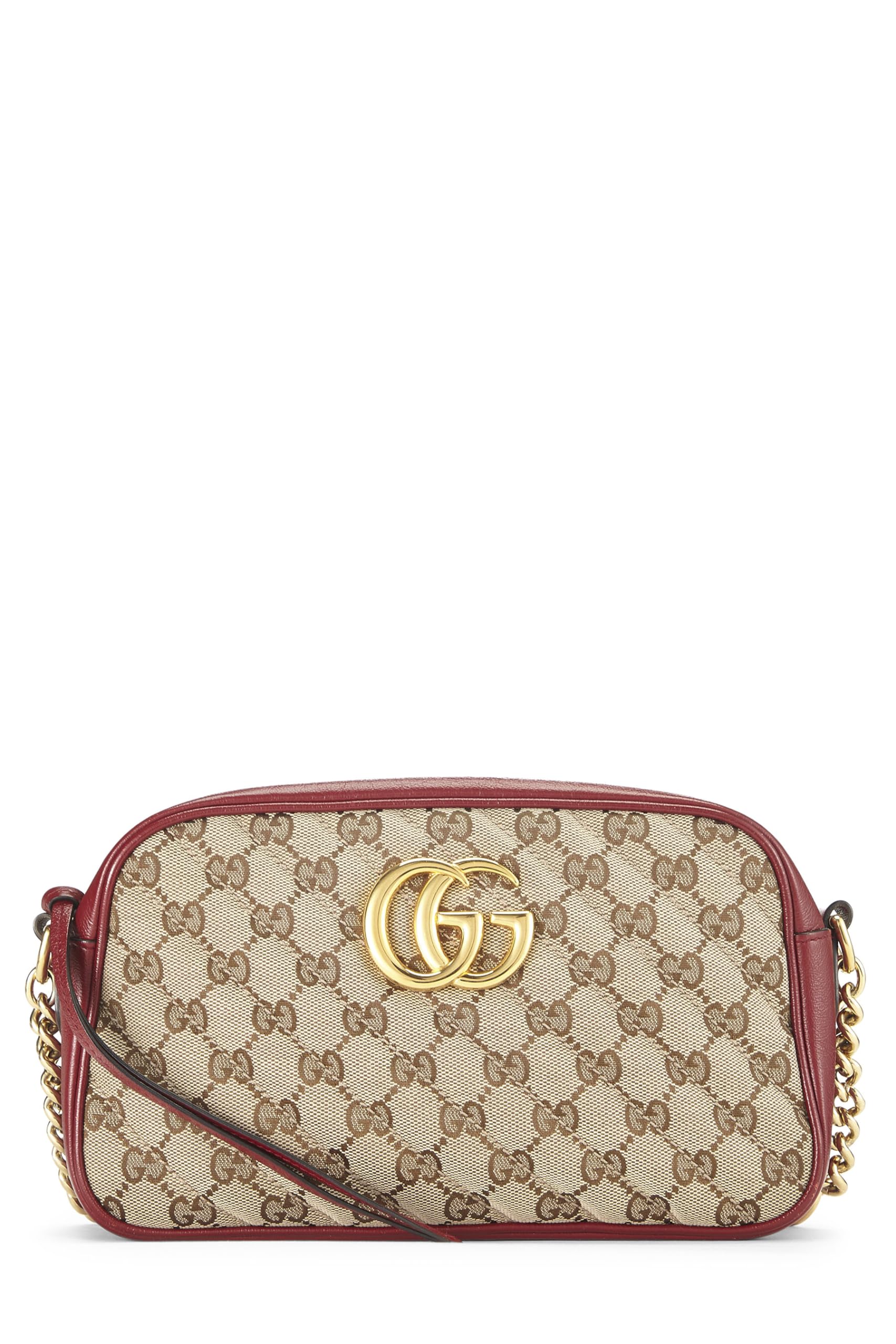 Gucci,  Red Original Gucci Canvas Marmont Crossbody Small, Red