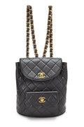 Chanel,  Black Quilted Lambskin 'CC' Classic Backpack Medium, Black