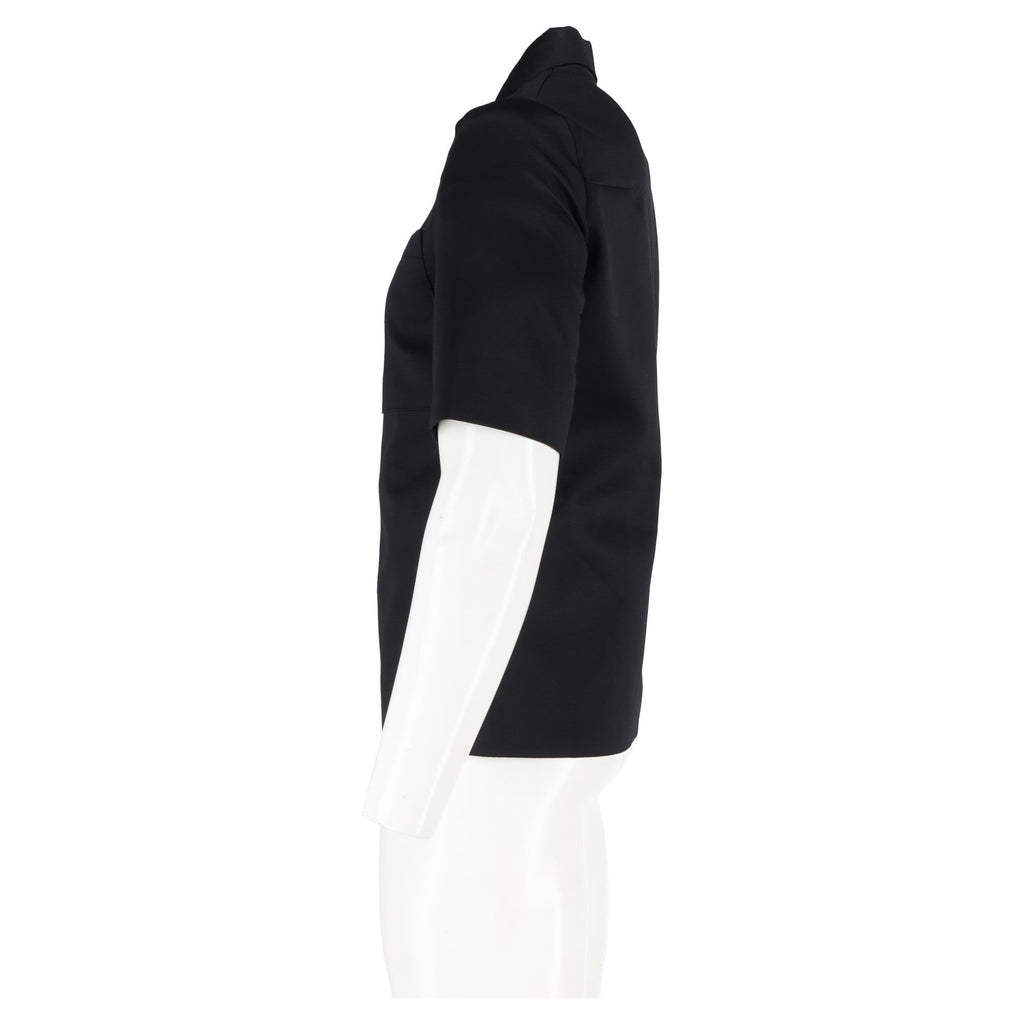 Dior Zip Front Shirt in Black Cotton