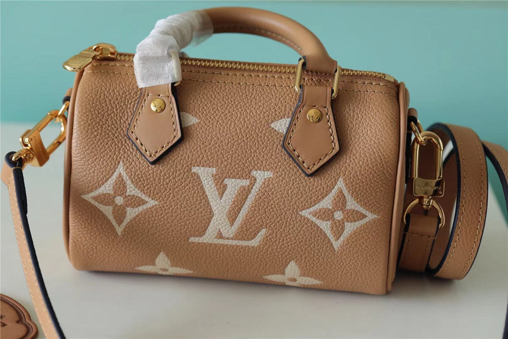 Louis Vuitton Nano Speedy Monogram Empreinte Arizona Beige / Cream For Women,  Shoulder And Crossbody Bags 6.3in/16cm Louis Vuitton M81457
