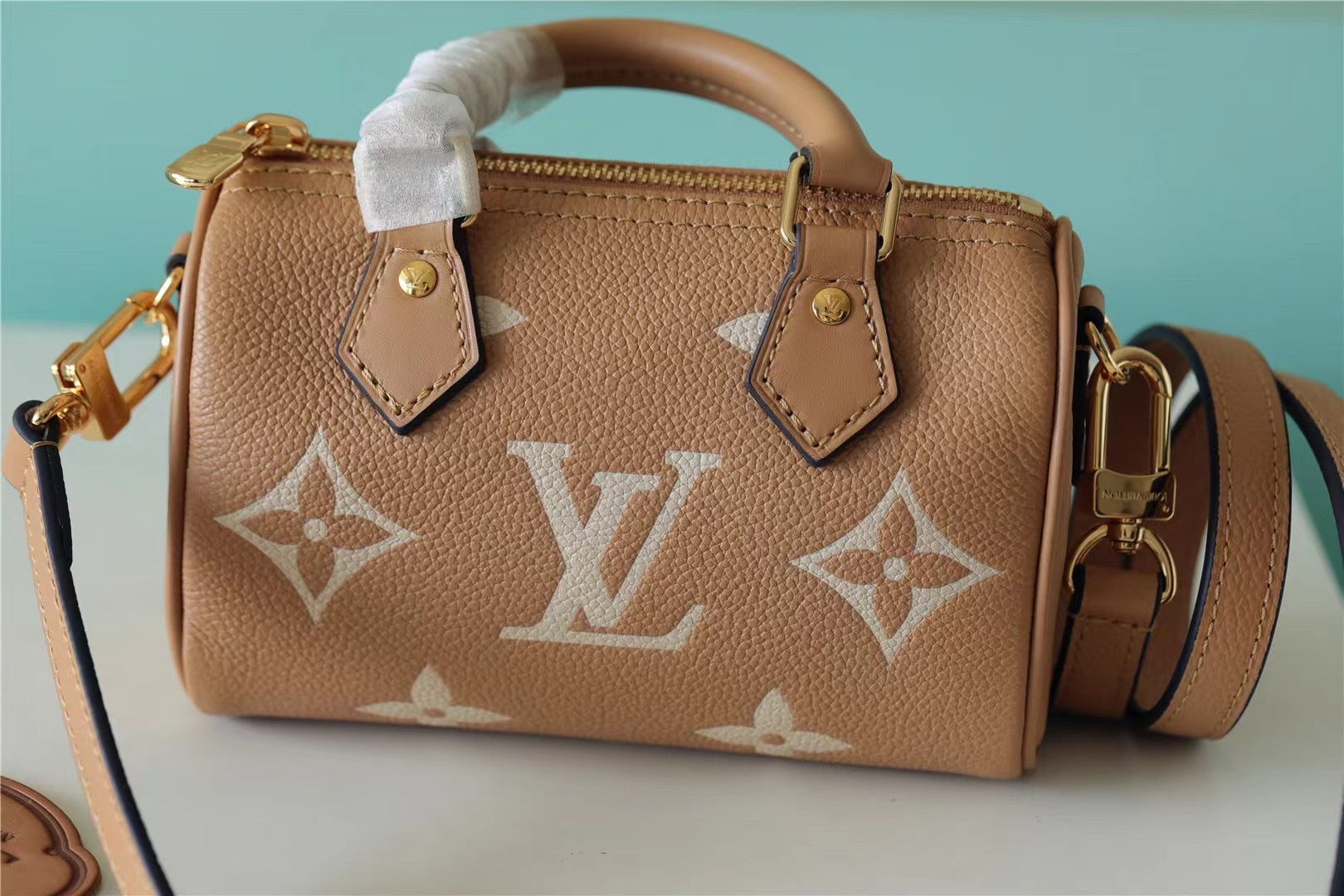 Louis Vuitton Nano Speedy Monogram Empreinte Arizona Beige / Cream For Women,  Shoulder And Crossbody Bags 6.3in/16cm Louis Vuitton M81457