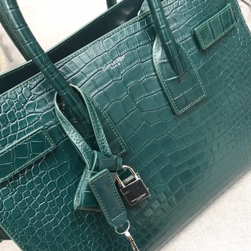 YSSL Sac De Jour Small In Embossed Crocodile Green For Women 12.5in/32cm YSLÂ 