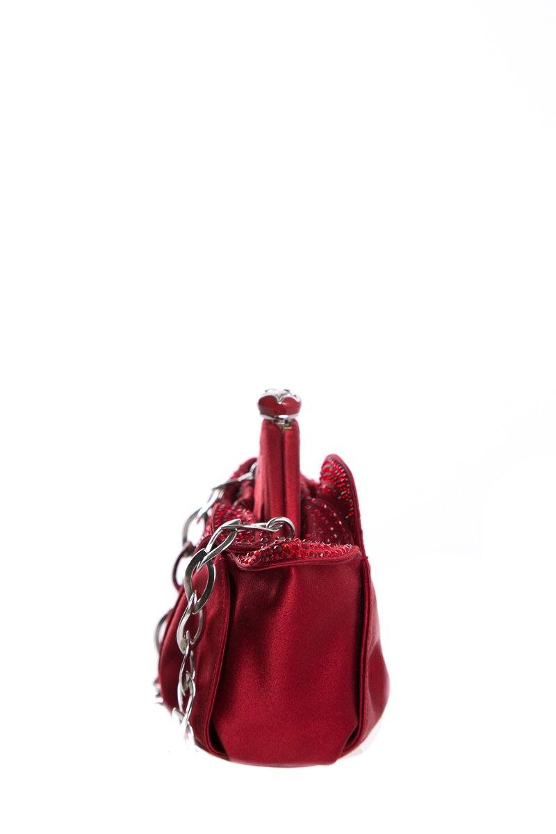 Judith Leiber Red Satin Clutch