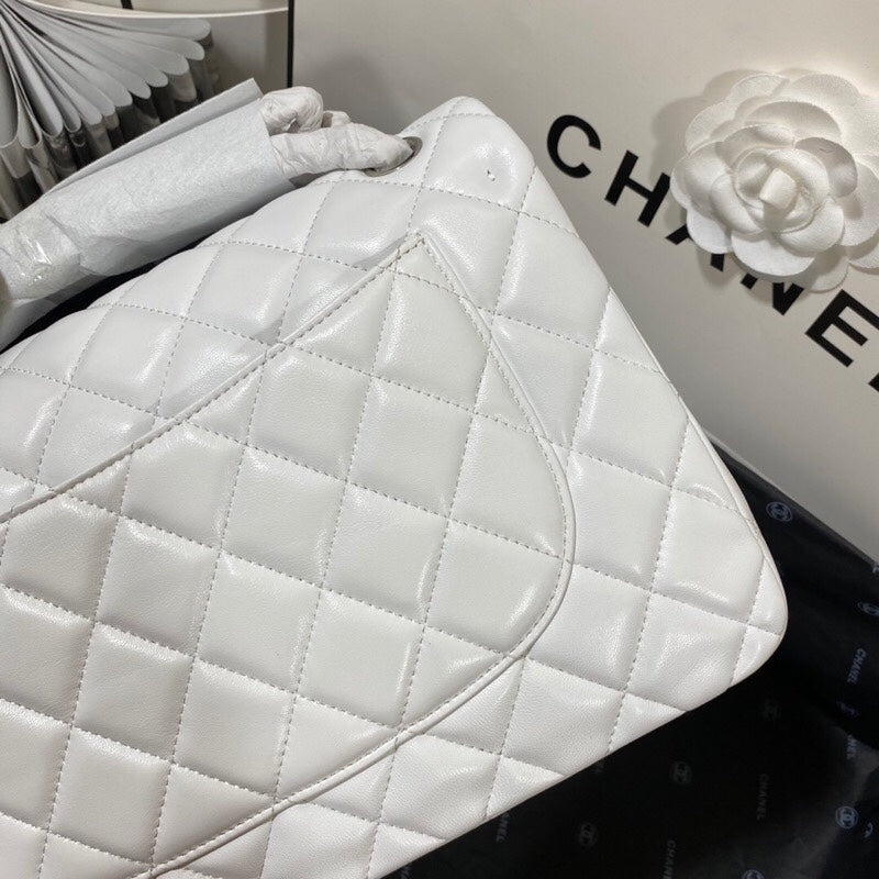 ChanelLarge Classic Handbag SiLouis Vuittoner Hardware White For Women Handbags, Shoulder Bags 11.8in/30cm