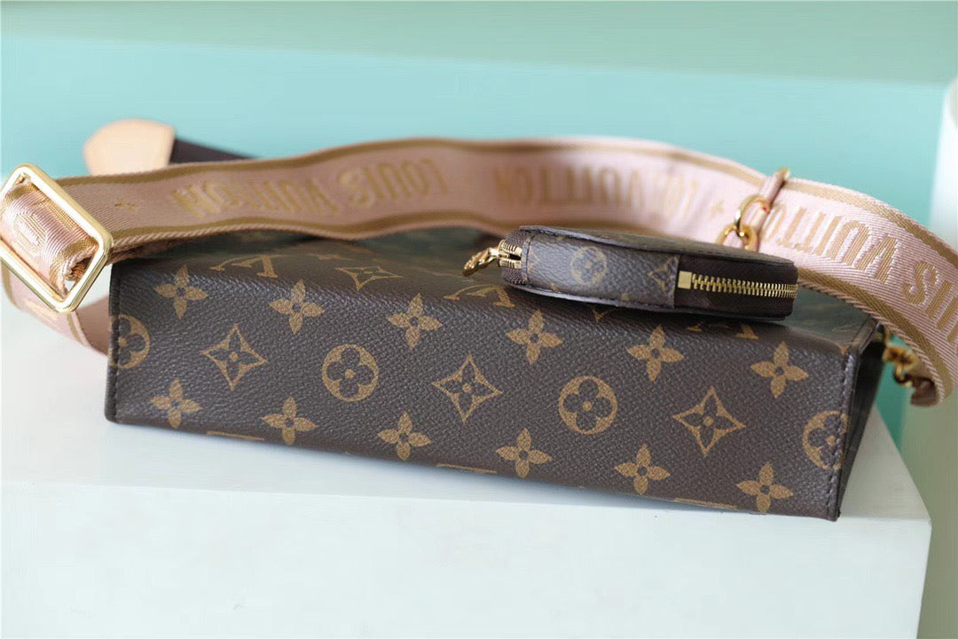 Louis Vuitton Pochette Double Monogram Canvas For Women, Women’s Bags, Shoulder And Crossbody Bags 10.2in/26cm Louis Vuitton