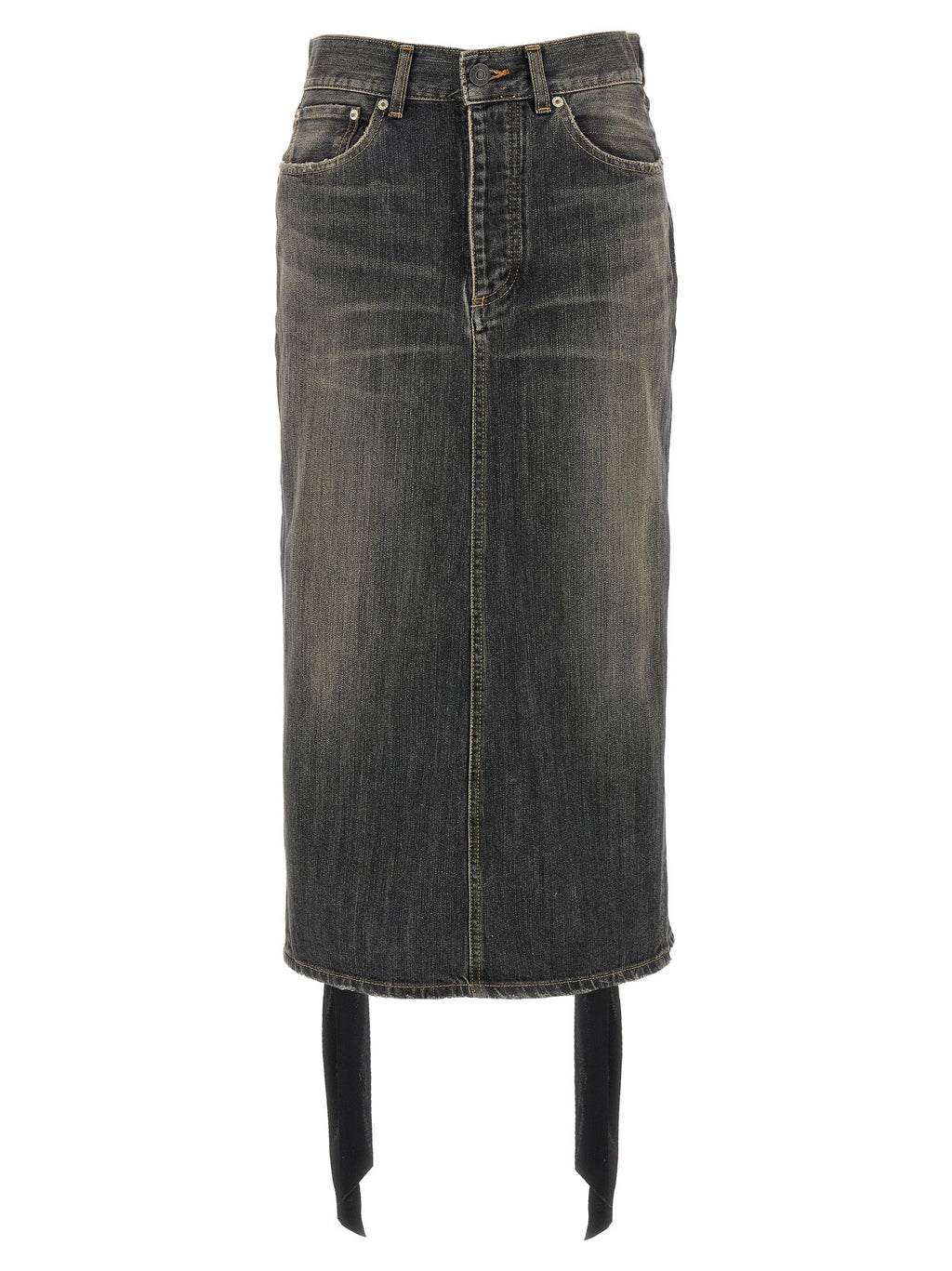 Balenciaga Women's Lace Up Denim Skirt