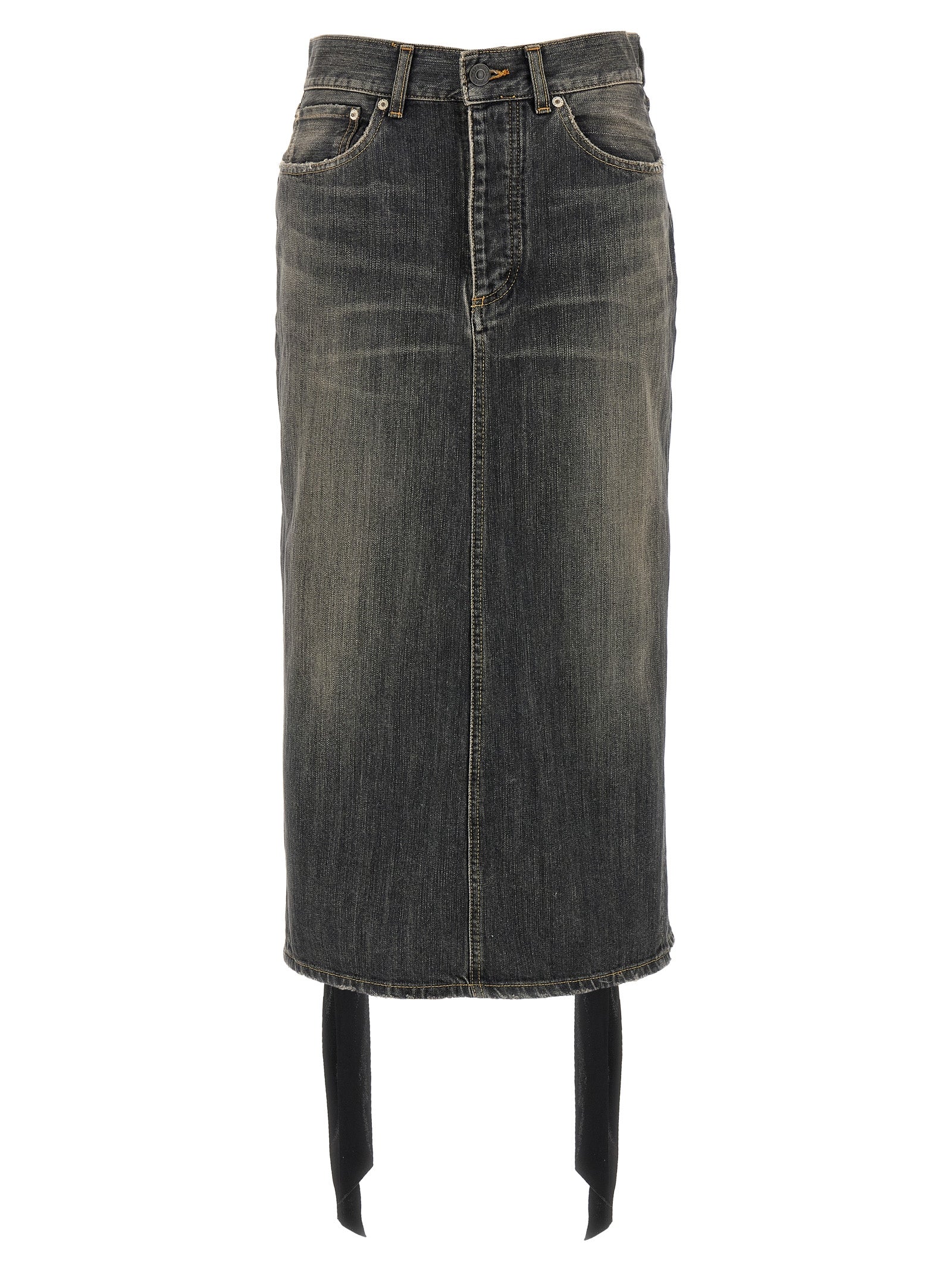 Balenciaga Women's Lace Up Denim Skirt