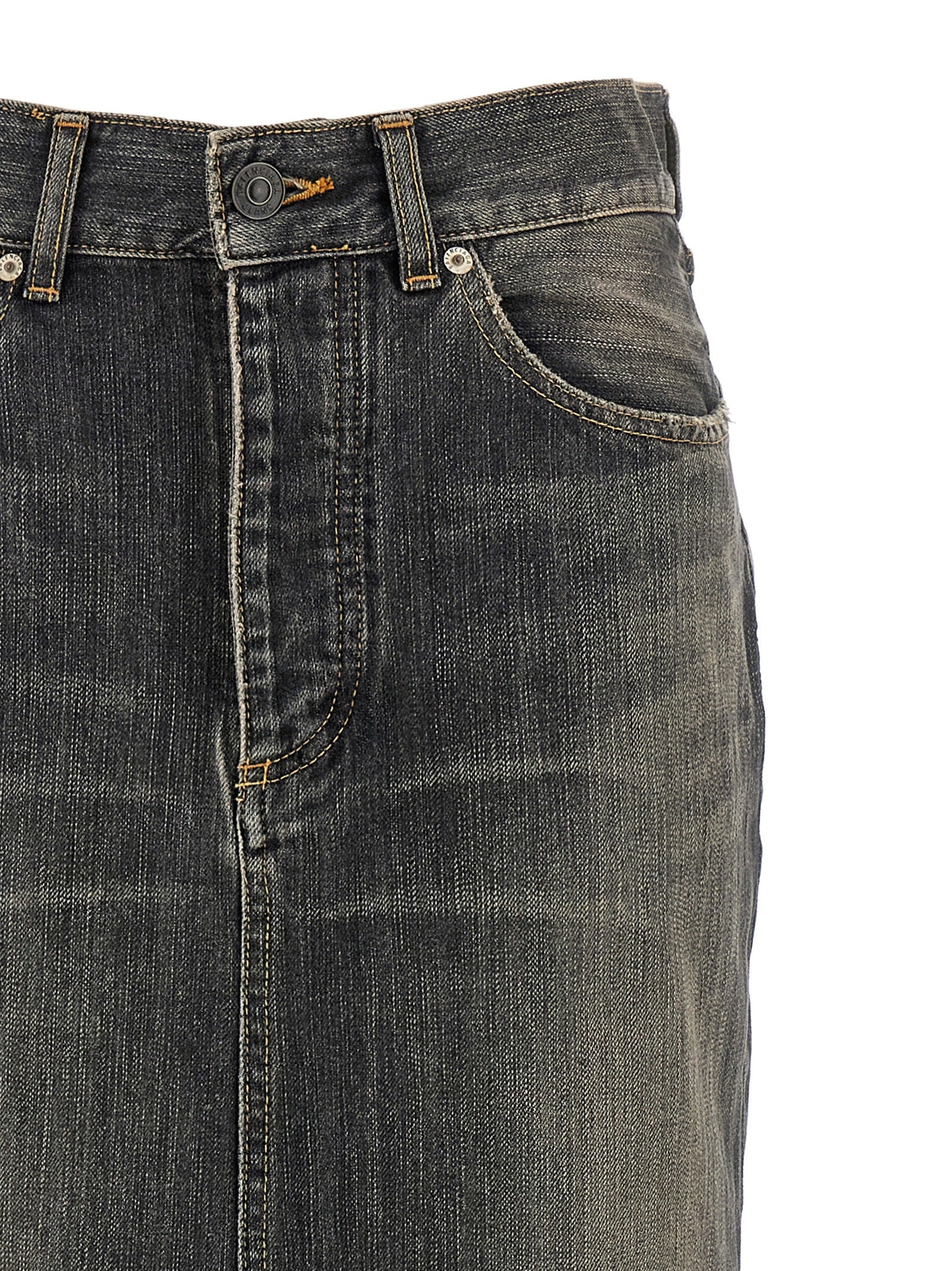 Balenciaga Women's Lace Up Denim Skirt