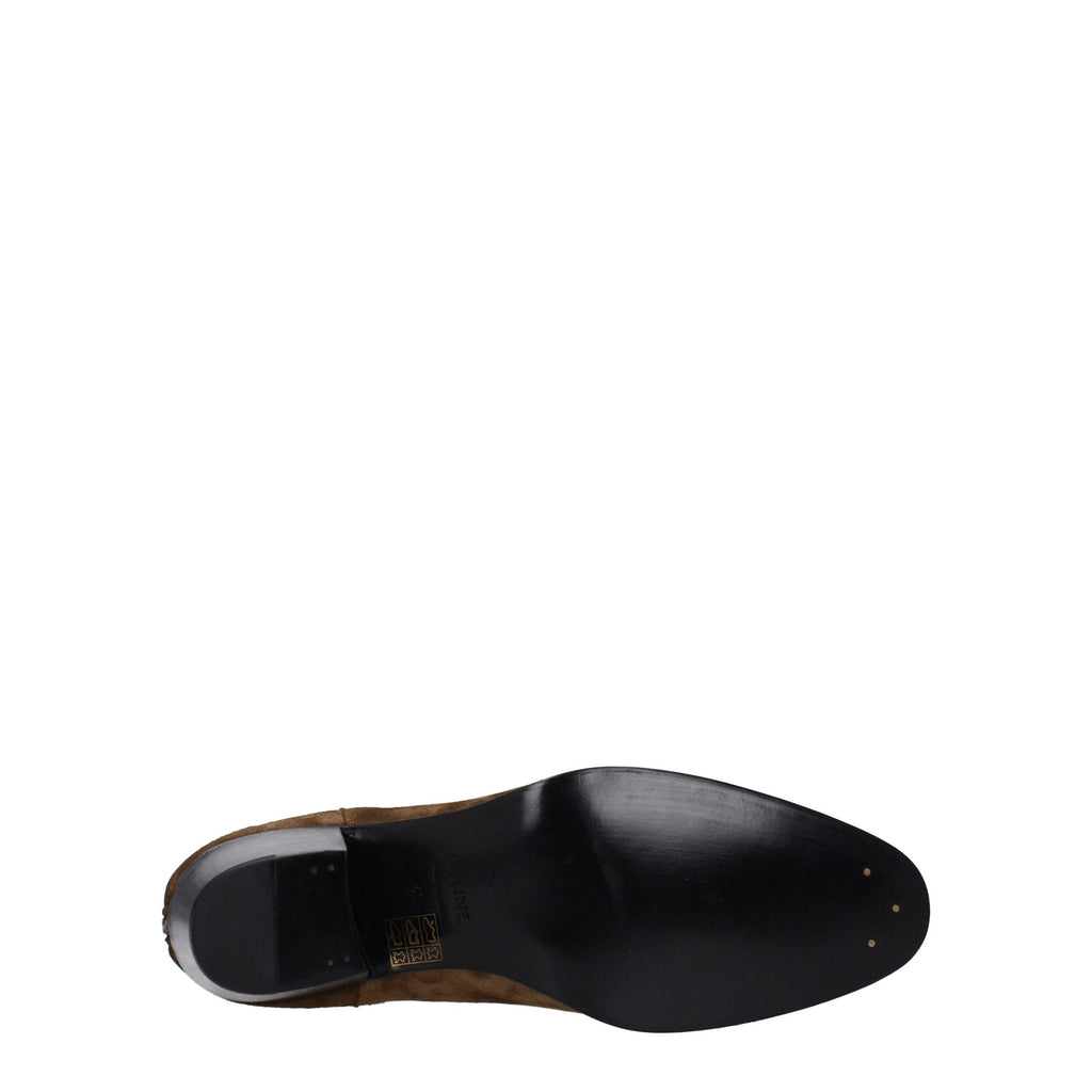 Celine Brown Leather Ankle Men's Boots