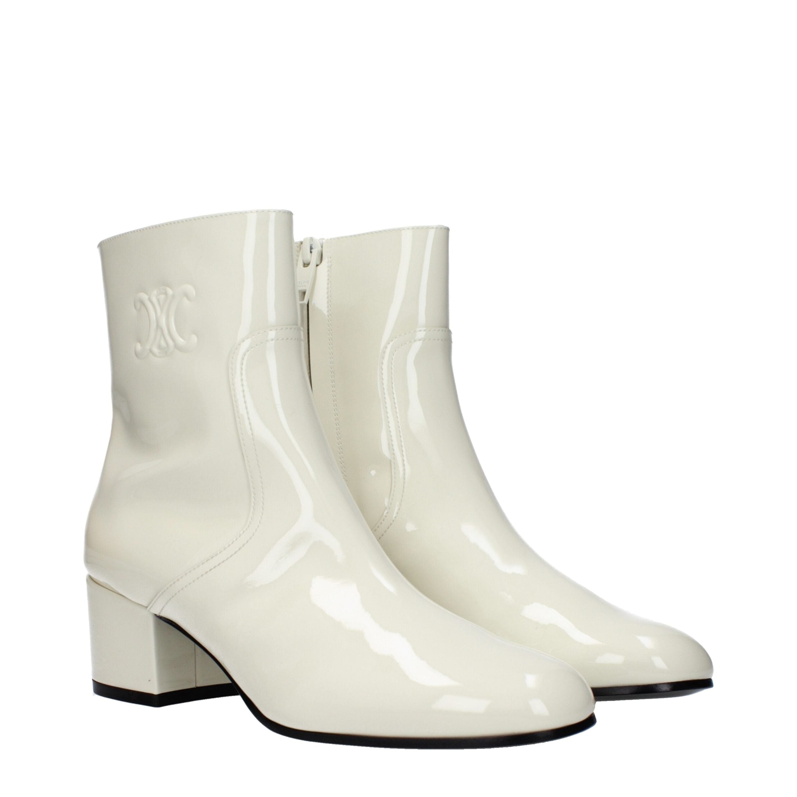 Celine Beige Leather Ankle Women's Boots