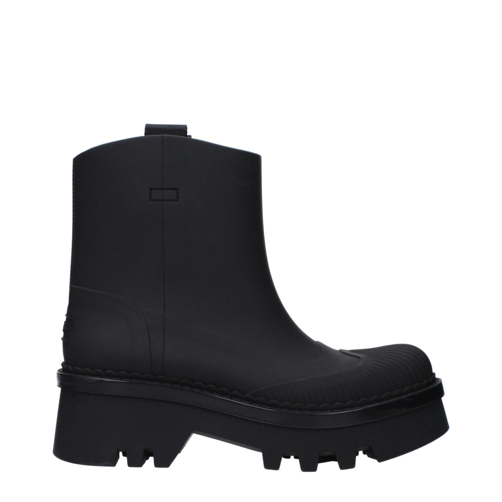 Chloé Black Cotton Ankle Women's Boots