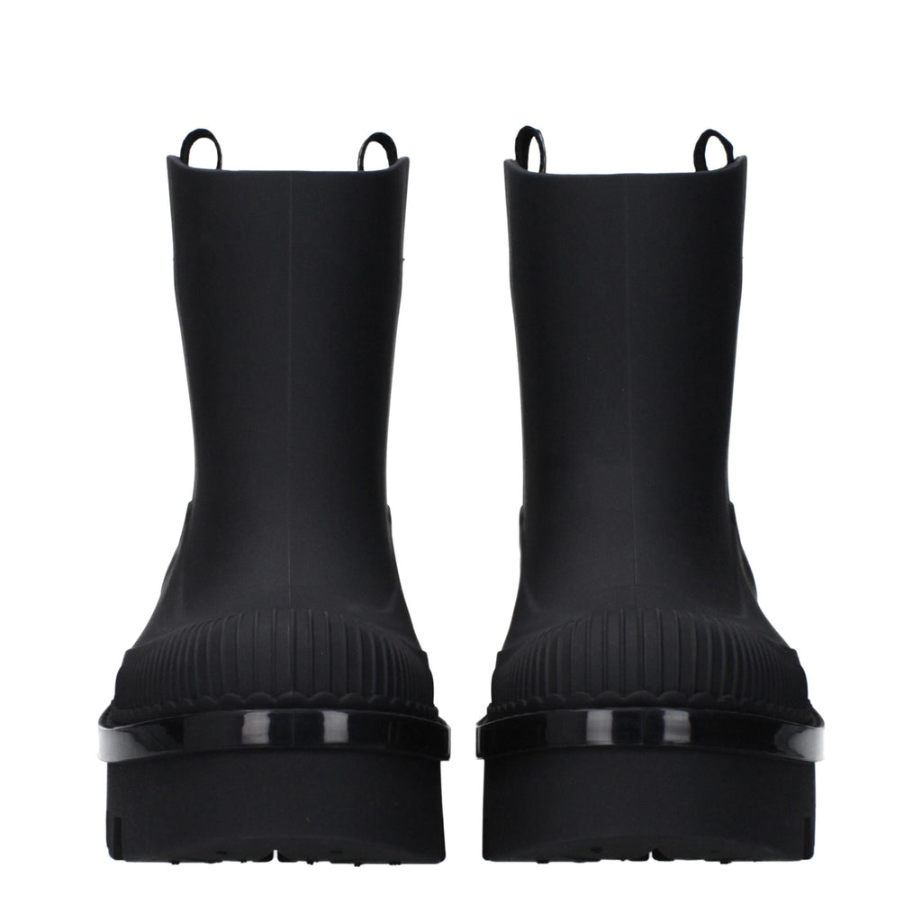Chloé Black Cotton Ankle Women's Boots
