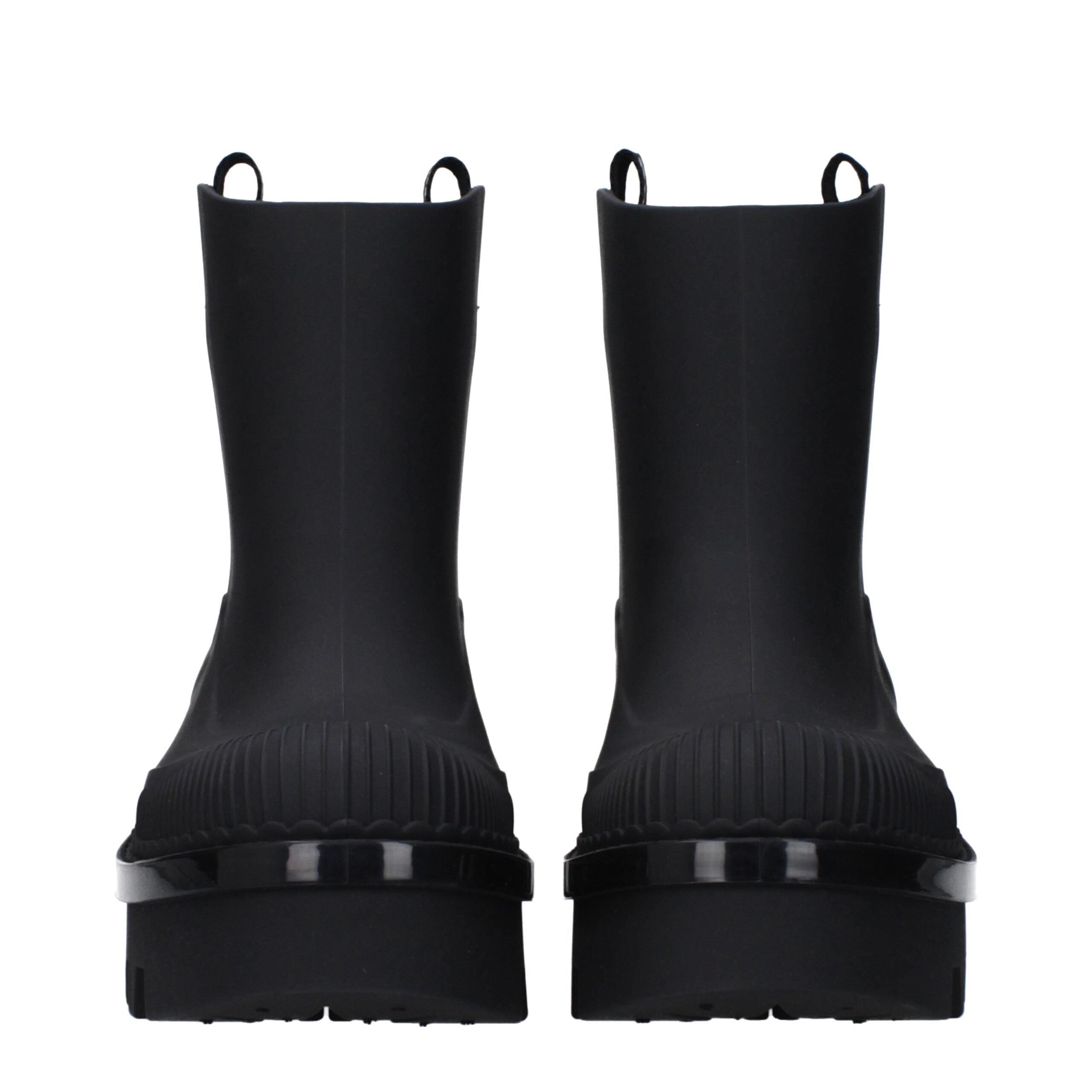 Chloé Black Cotton Ankle Women's Boots