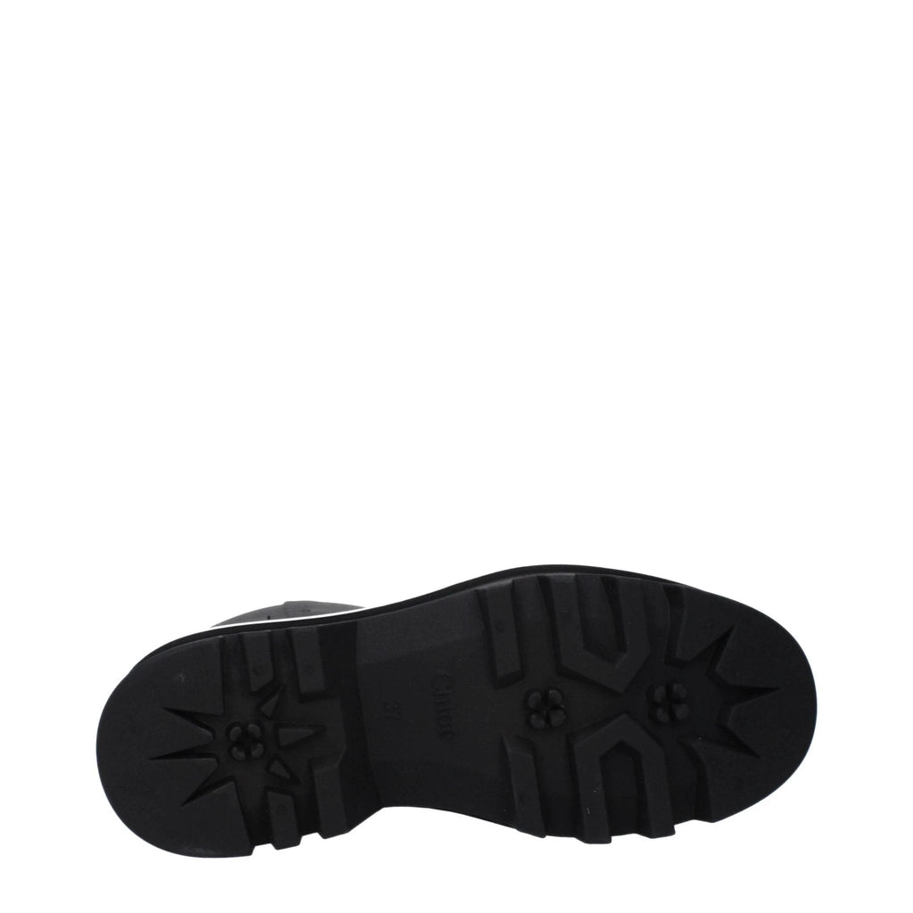 Chloé Black Cotton Ankle Boots