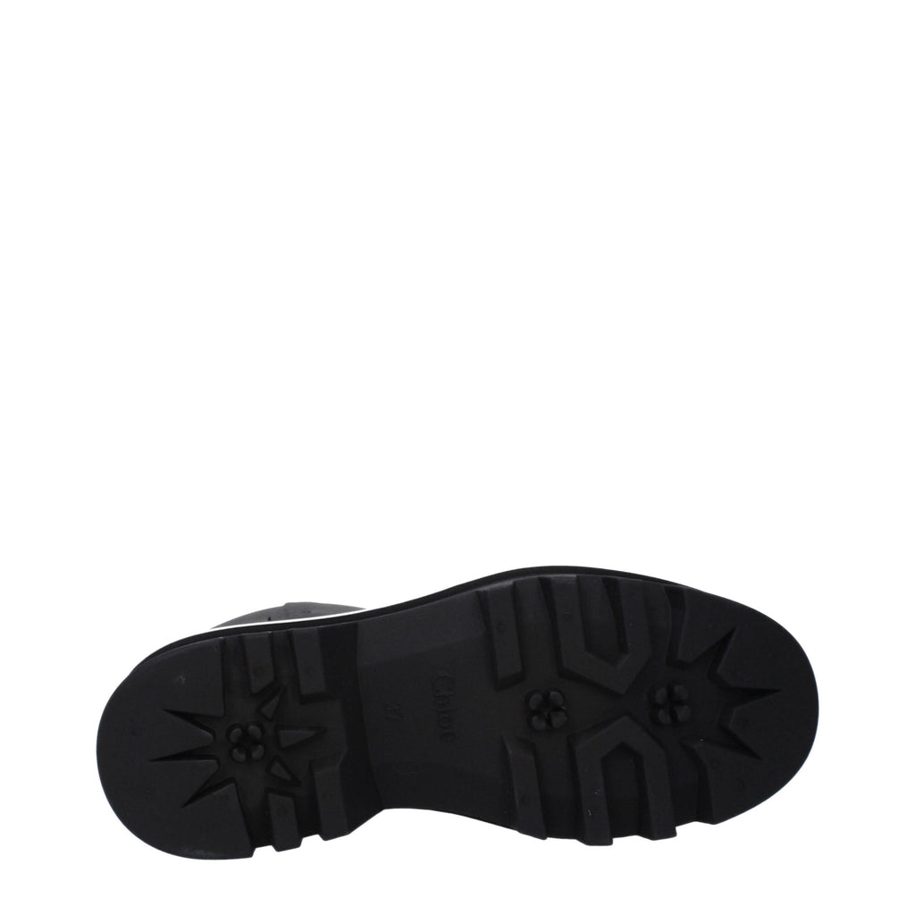 Chloé Black Cotton Ankle Women's Boots