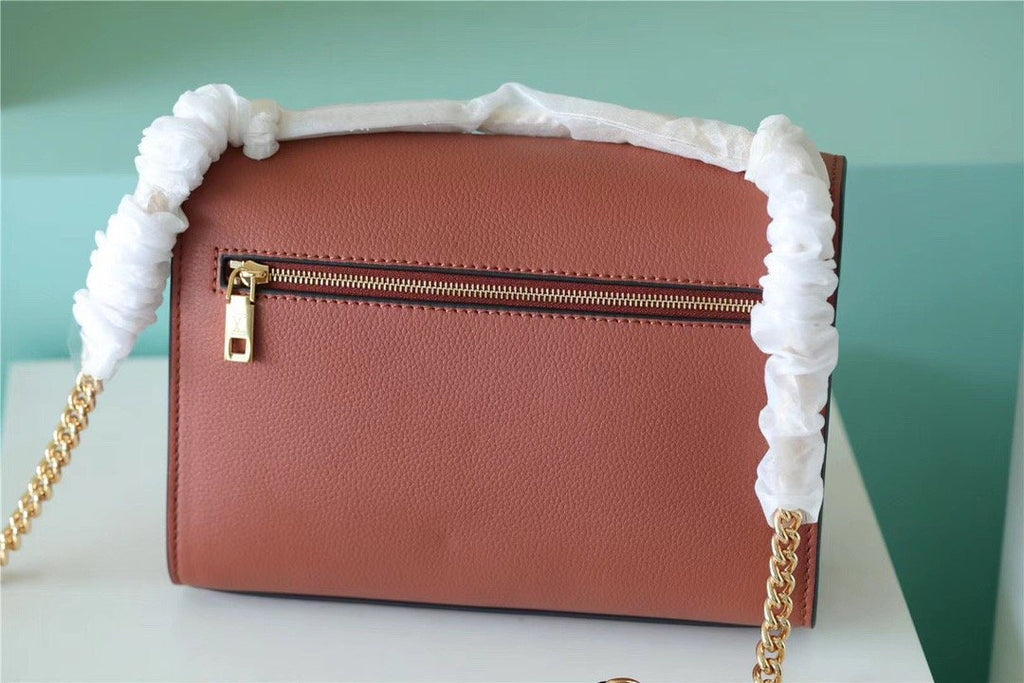Louis Vuitton Mylockme Chain Bag Brown/ Quartz White For Women,  Shoulder and Crossbody Bags 8.9in/22.5cm Louis Vuitton