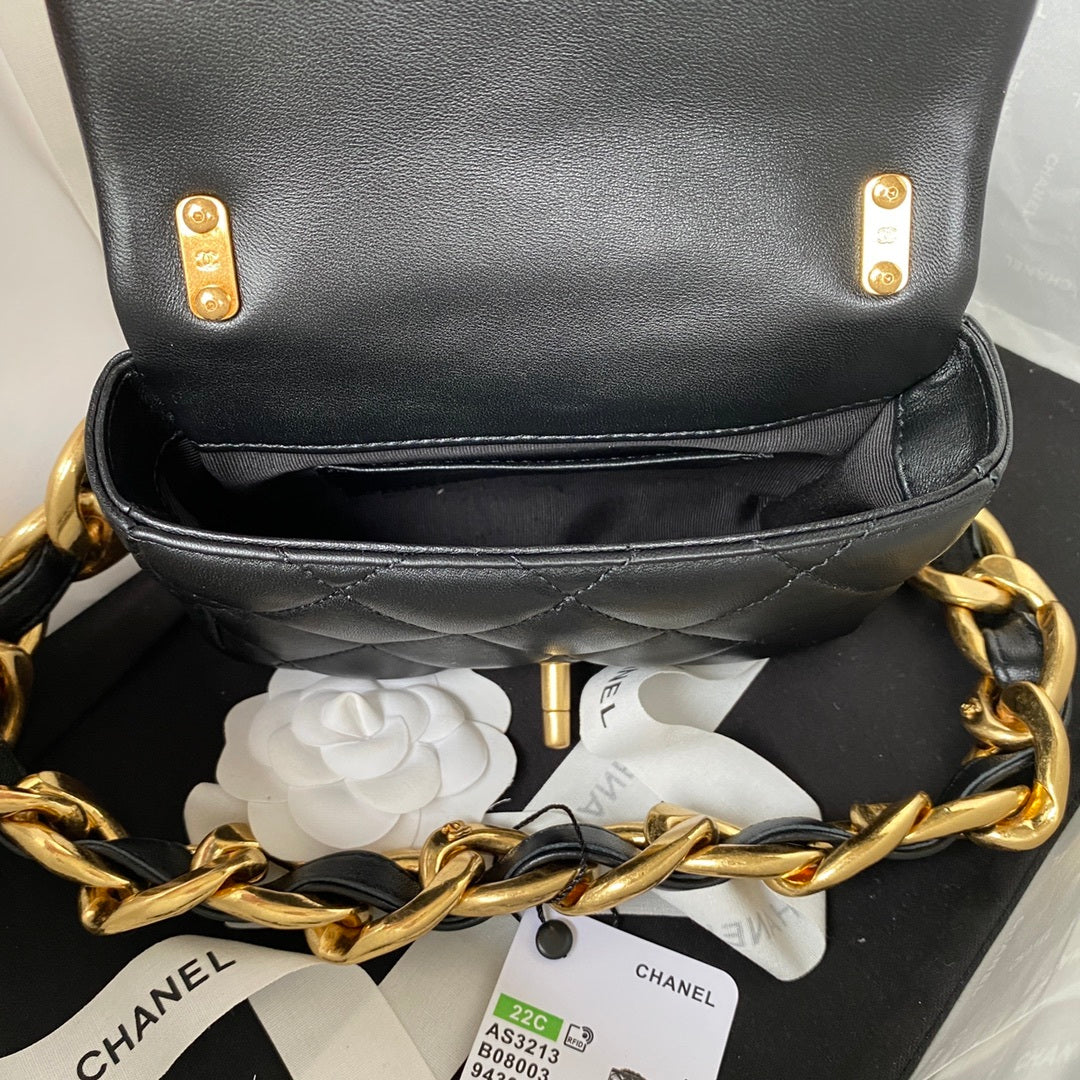 ChanelMini GlamIap Bag Black For Women Bags Shoulder And Crossbody Bags 6.6in/17cm AS3213