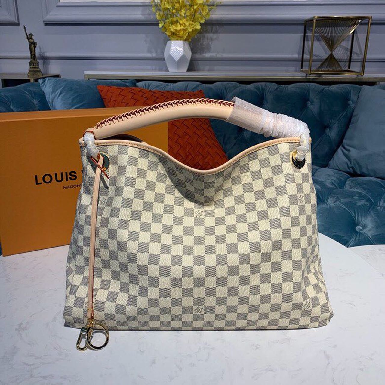 Louis Vuitton Artsy MM Damier Azur Canvas For Women,  Shoulder Bags 16.1in/41cm Louis Vuitton N40253