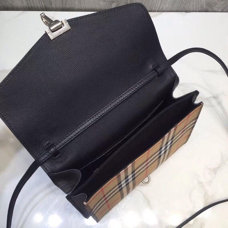Small Vintage Check And Crossbody Bag Black For Women, Bags 9in/24cm