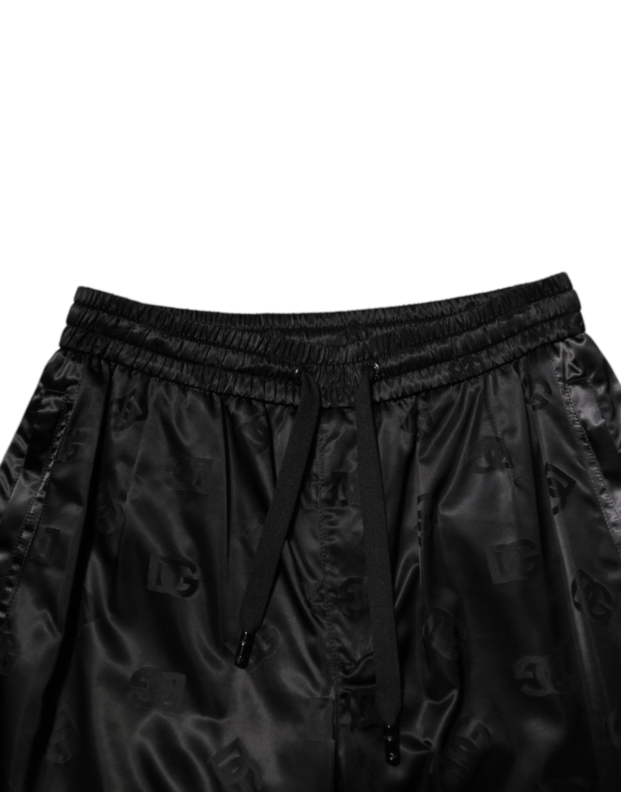 Dolce & Gabbana Black Logo DG Print Men Jogger Sweatpants Pants