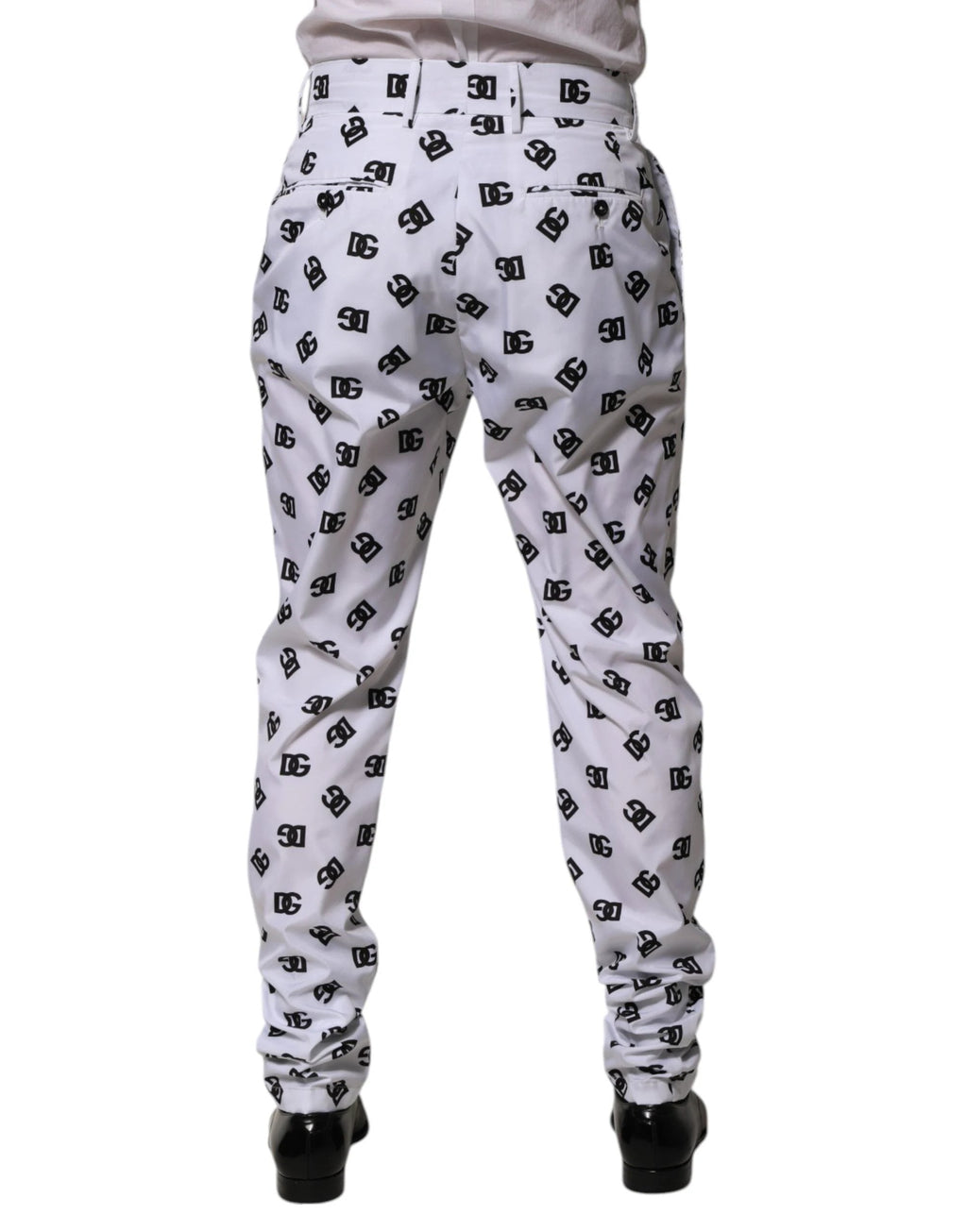 Dolce & Gabbana White Logo Cotton Skinny Denim Trouser Pants