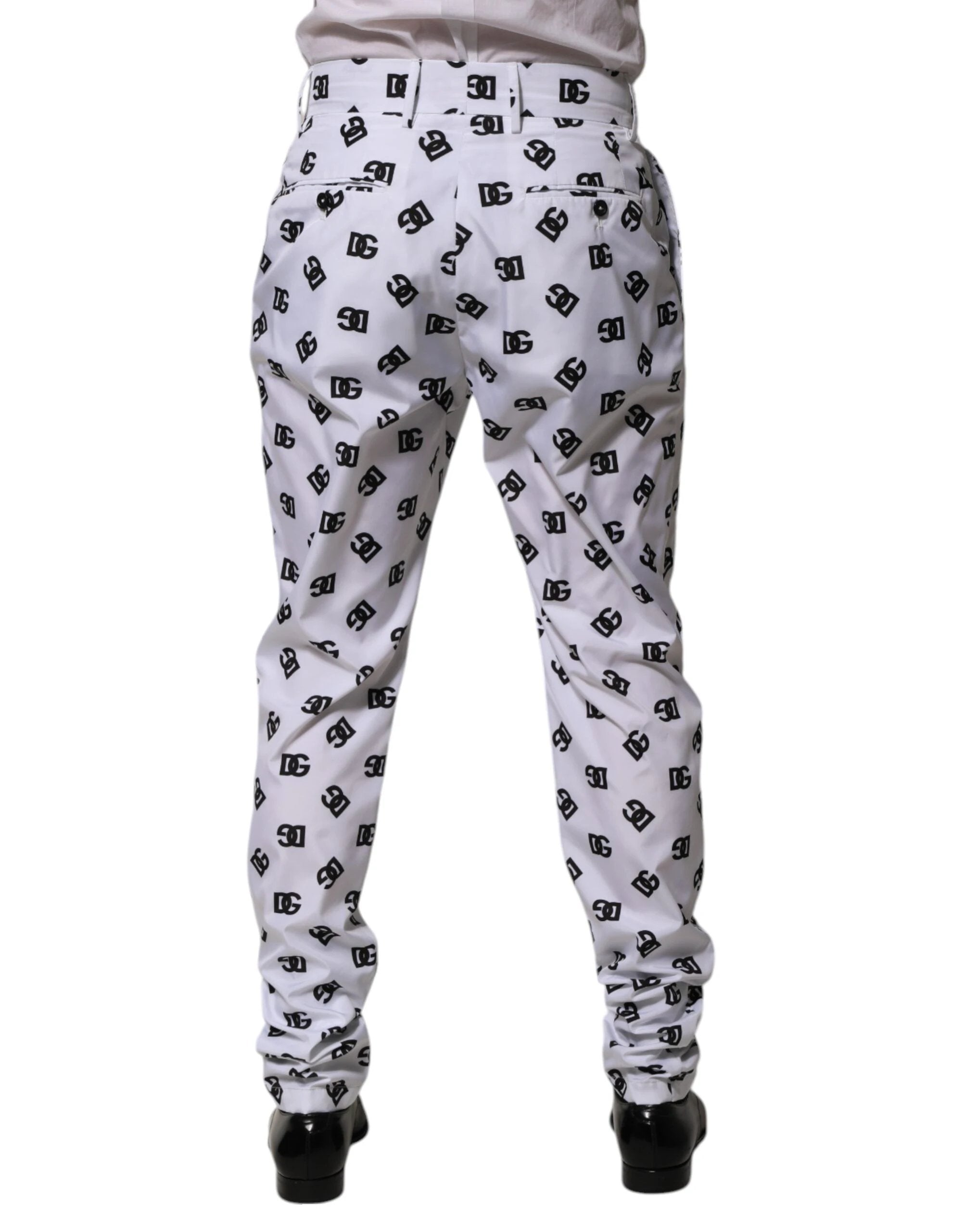 Dolce & Gabbana White Logo Cotton Skinny Denim Trouser Pants