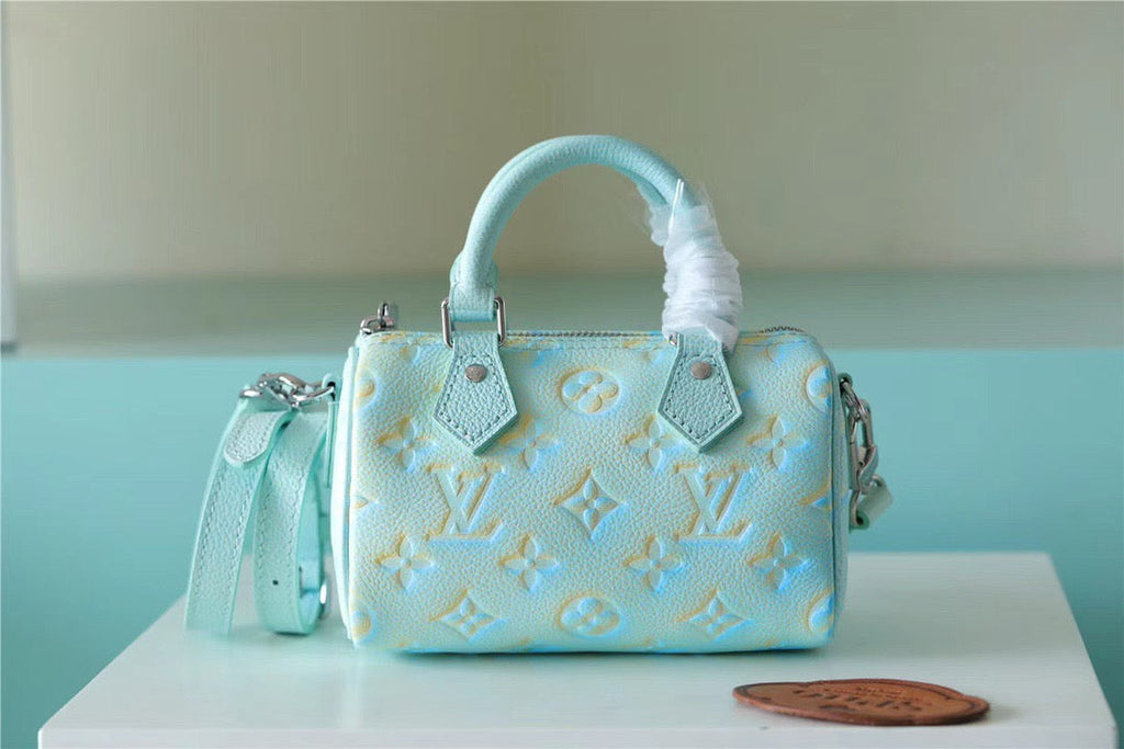 Louis Vuitton Nano Speedy Monogram Empreinte Vert D’eau Green For Women,  Shoulder And Crossbody Bags 16cm/6.3in Louis Vuitton 
