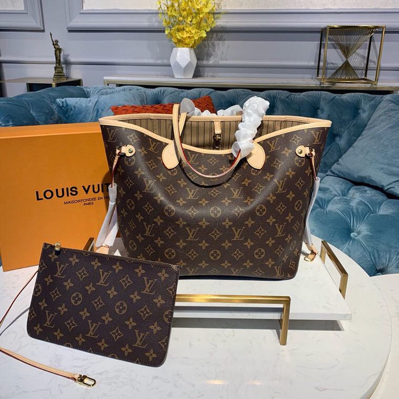 Louis Vuitton Neverfull MM Tote Bag Monogram Canvas For Women, WomenÃƒÂ¢Ã¢â€šÂ¬Ã¢â€žÂ¢s Handbags, Shoulder Bags 12.6in/32cm Louis Vuitton M40995