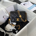 ChanelMini Flap Bag With Top Handle Gold Hardware Black For Women, Women’s Handbags, Shoulder Bags 7.9in/20cm AS2431