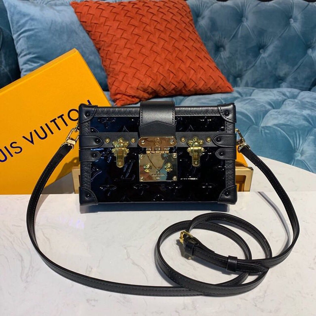 Louis Vuitton Petite Malle Monogram Vernis Black For Women, WomenÃƒÂ¢Ã¢â€šÂ¬Ã¢â€žÂ¢s Handbags, Shoulder And Crossbody Bags 7.9in/19cm Louis Vuitton M54180