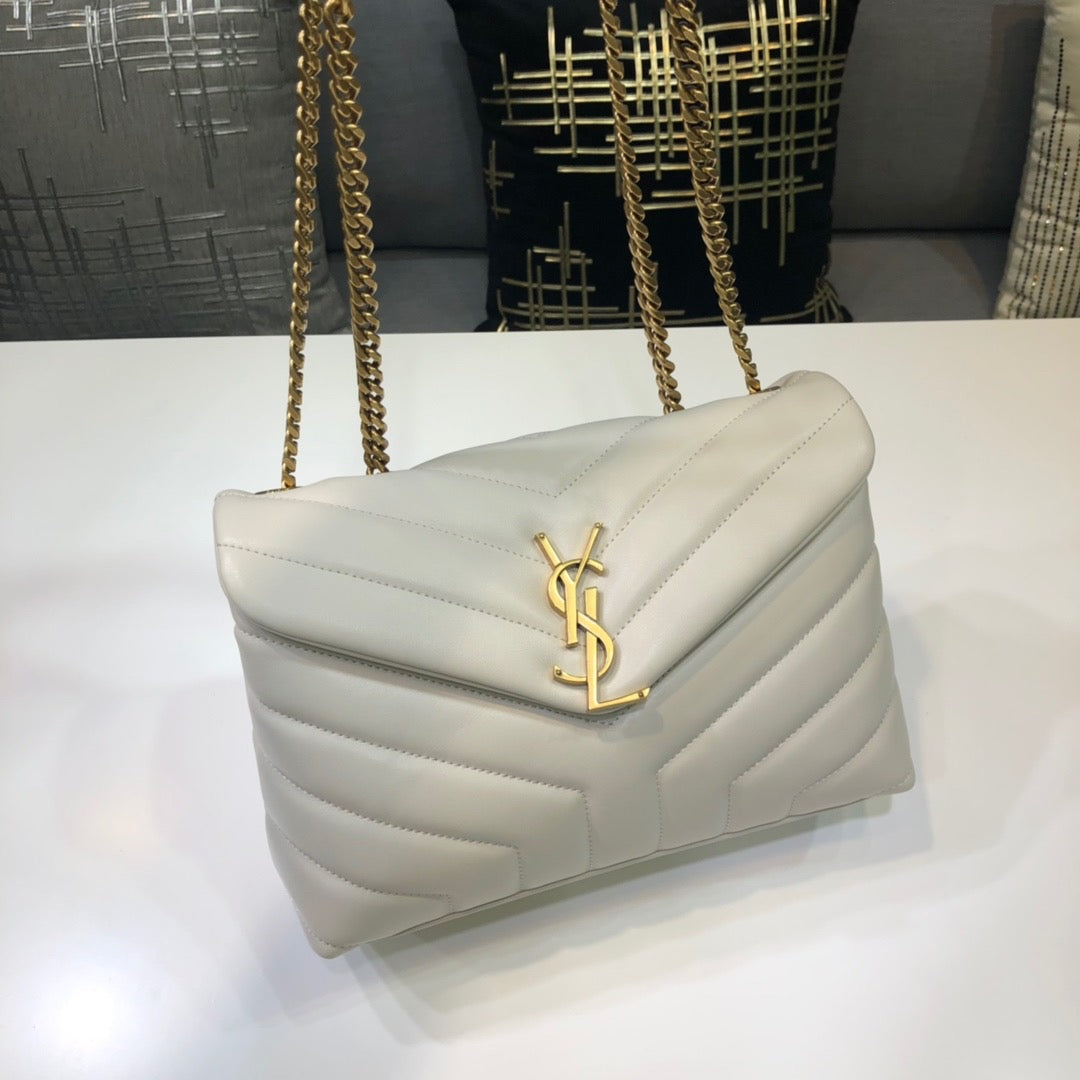 Top Quality Loulou Small Chain Bag In MatelassÃ© "Y" White For Women 9.8in/23cm YSL 494699DV7279207